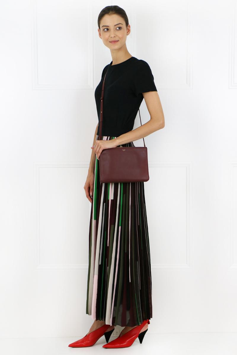 celine trio bag burgundy