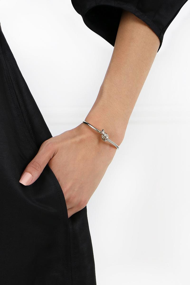 Celine Denim Extra Thin Knot Bracelet Silver in Metallic - Lyst