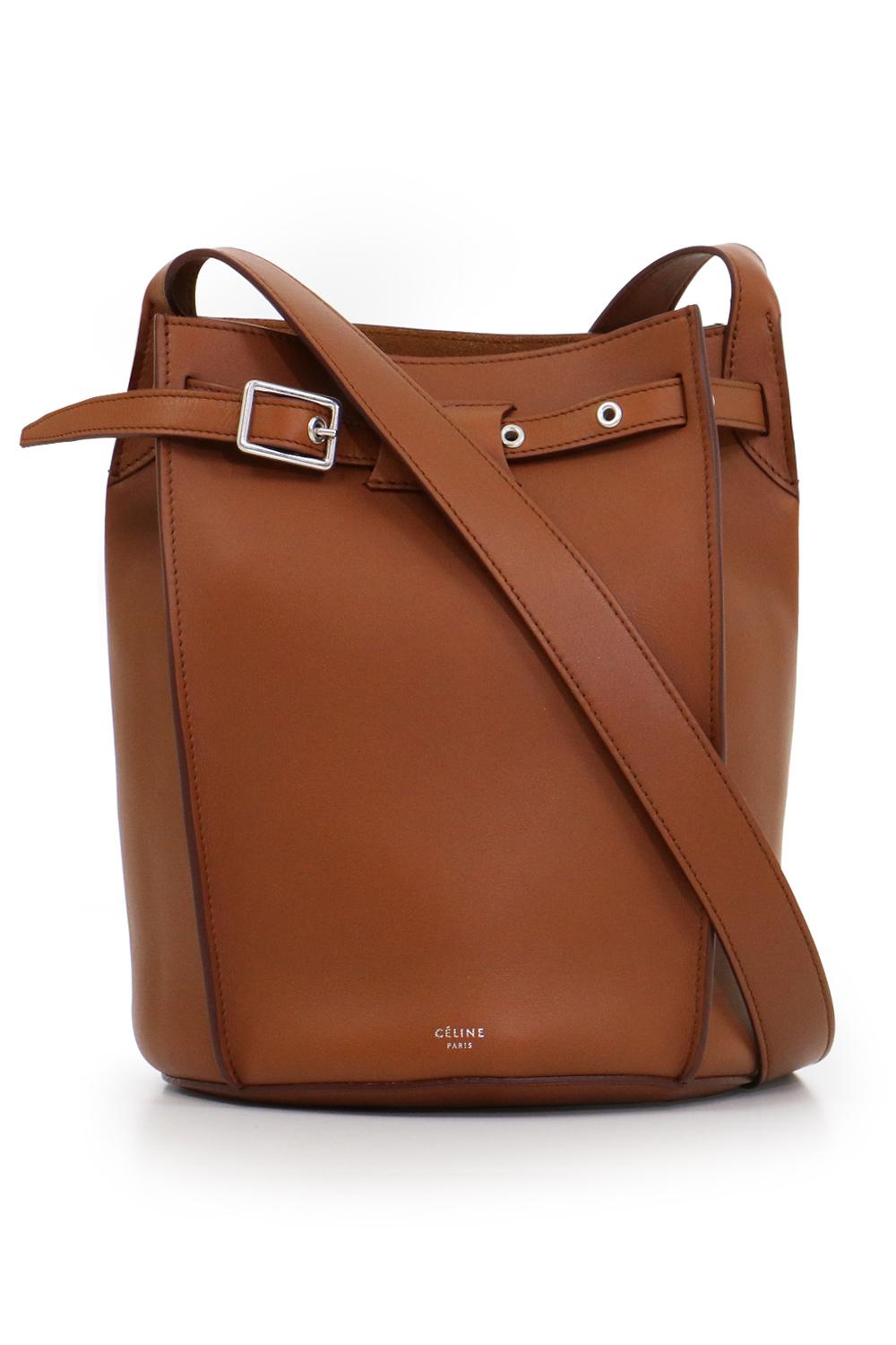 Céline Leather Big Bag Bucket Bag With Long Strap Tan in Brown - Lyst