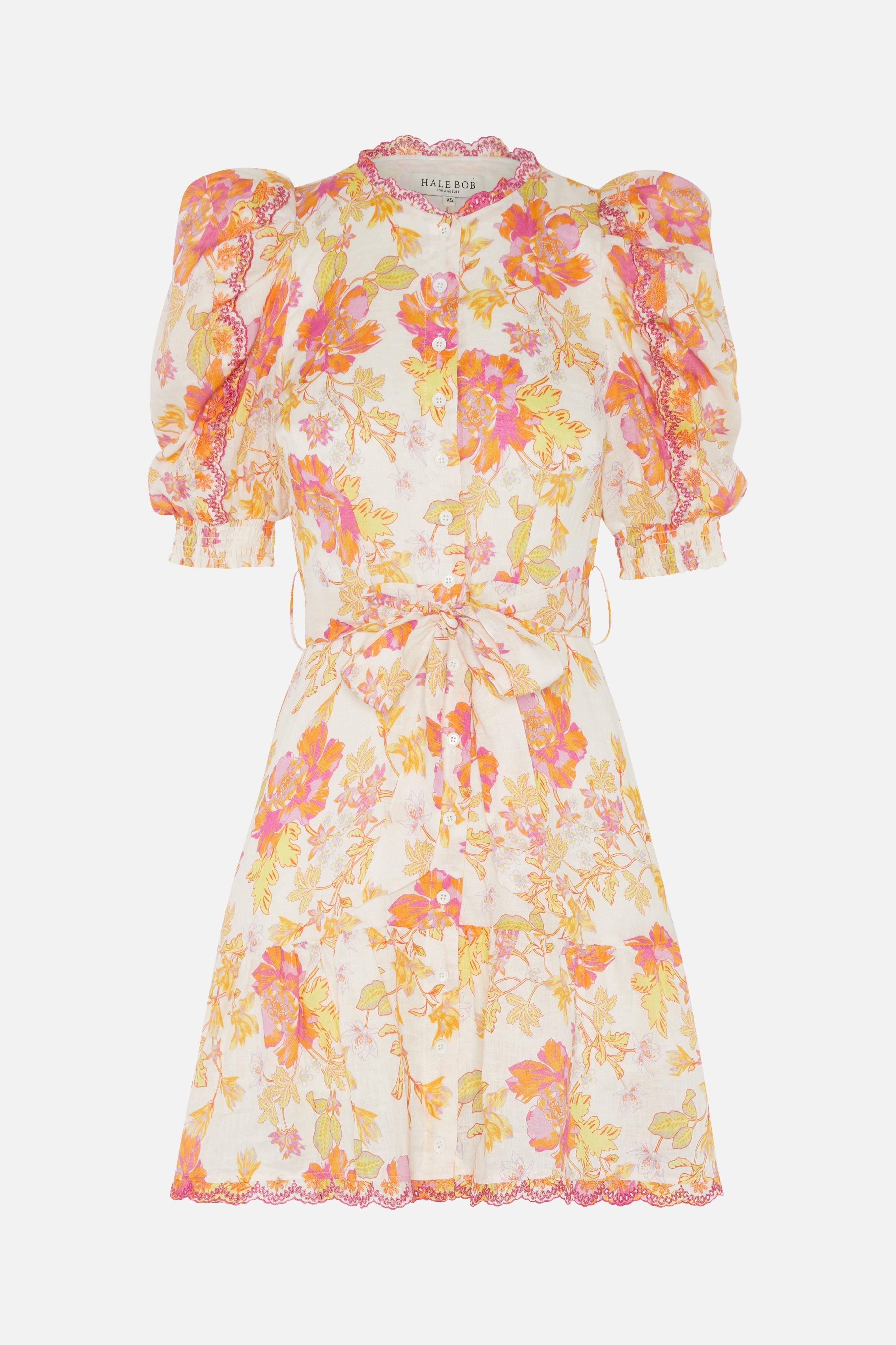 Hale Bob Linen Daisy Printed Dress in 