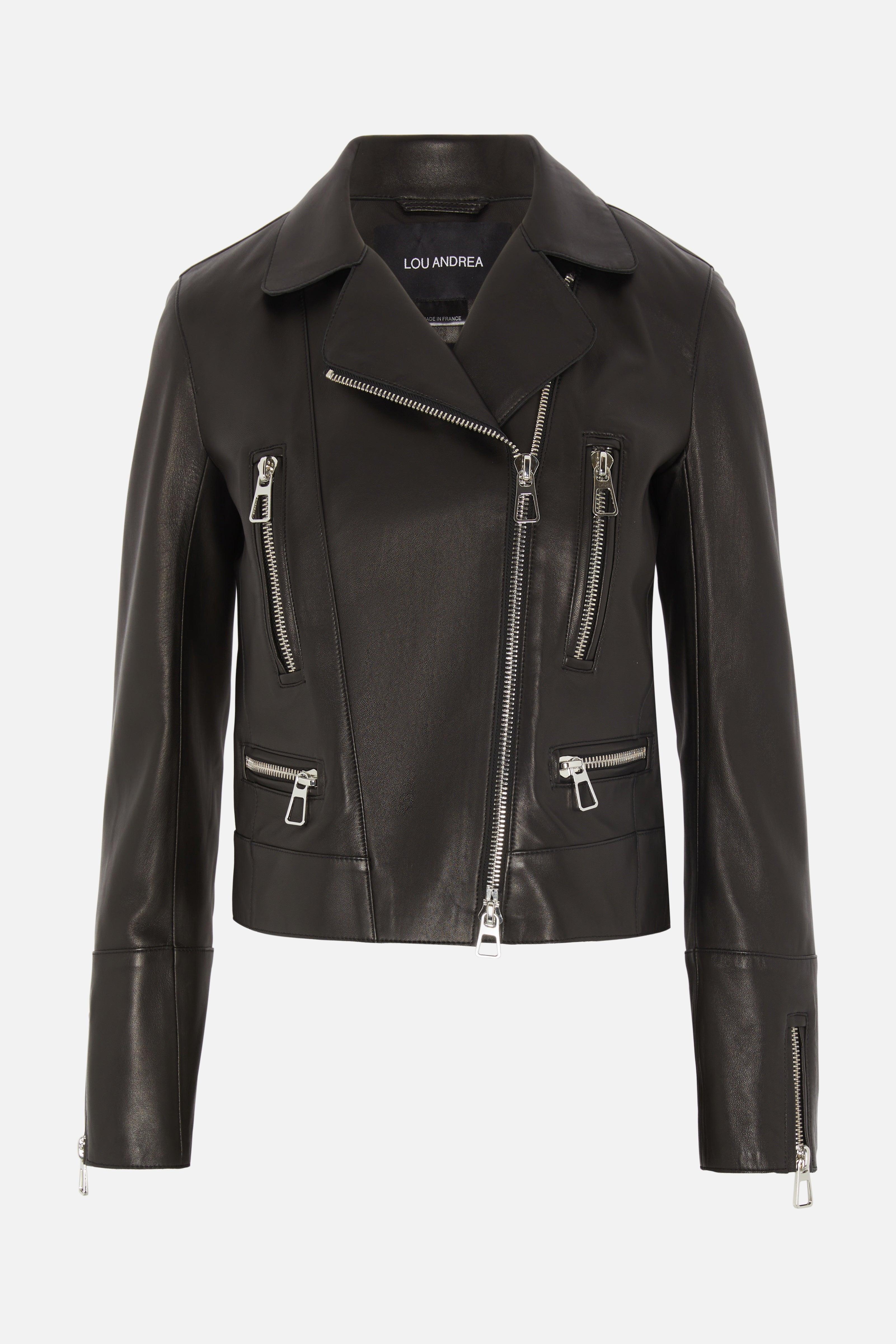 Lou Andrea Metro Biker Leather Jacket in Black | Lyst