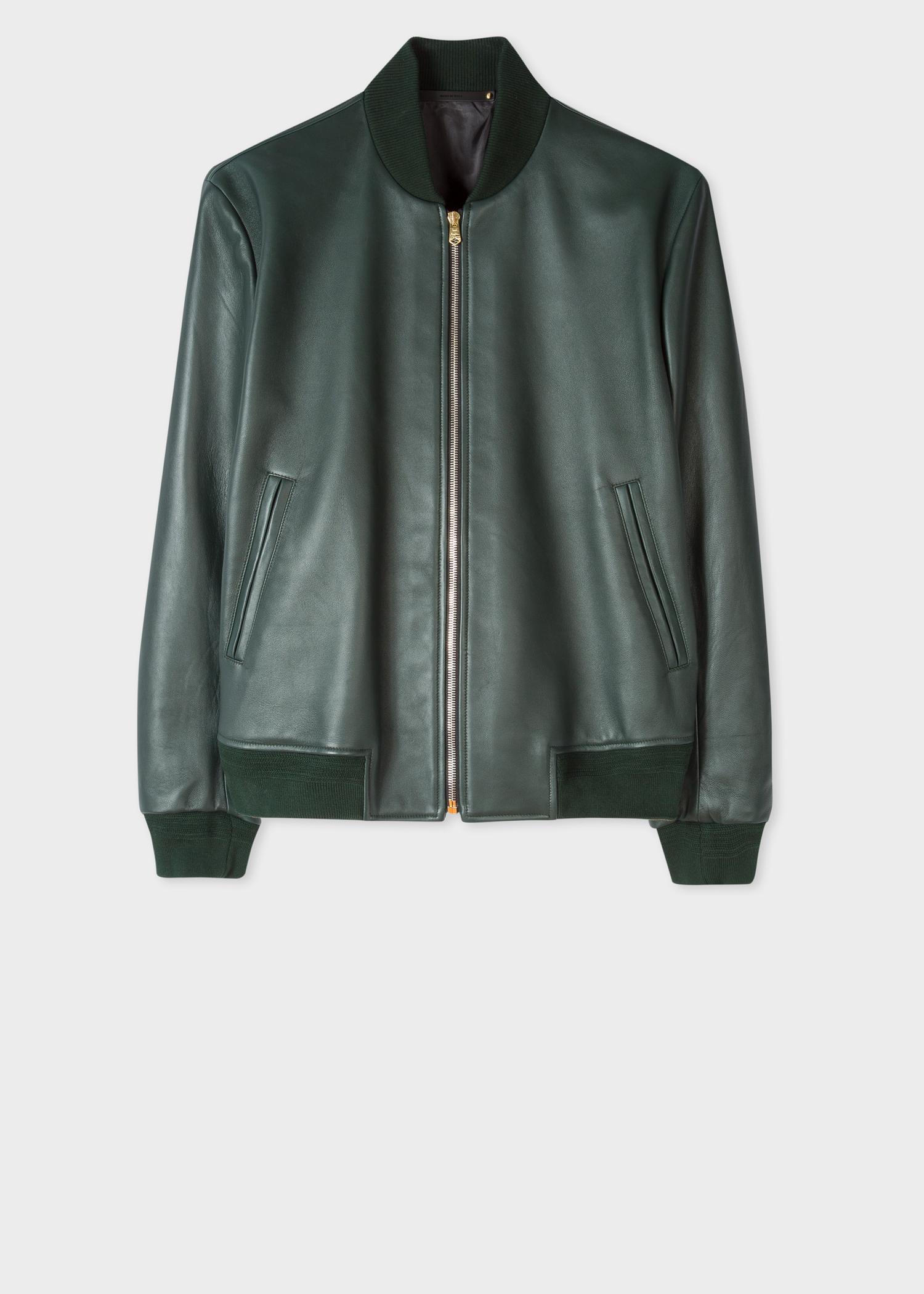 green leather bomber jacket