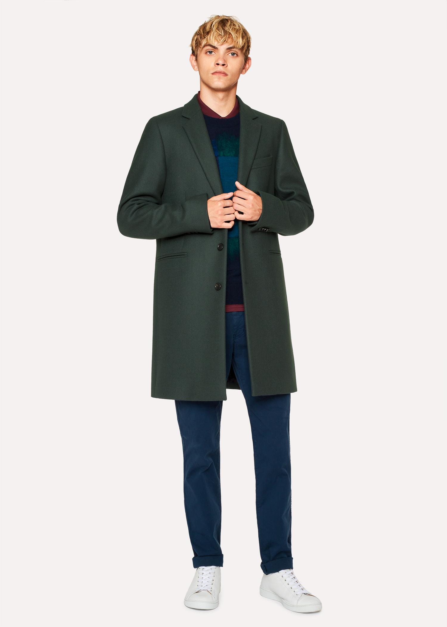 Manteau Homme Vert Foncé En Laine Et Cachemire Laines Paul Smith pour homme  en coloris Vert - Lyst