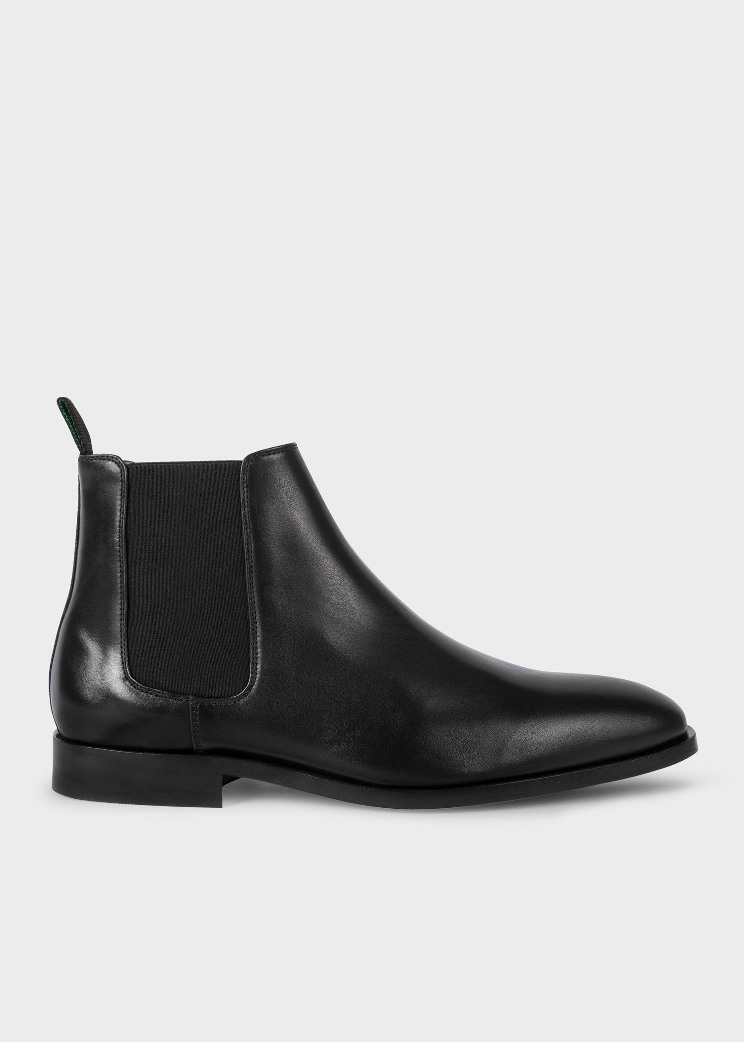 Paul Smith Black Smooth Calf Leather 'gerald' Chelsea ...