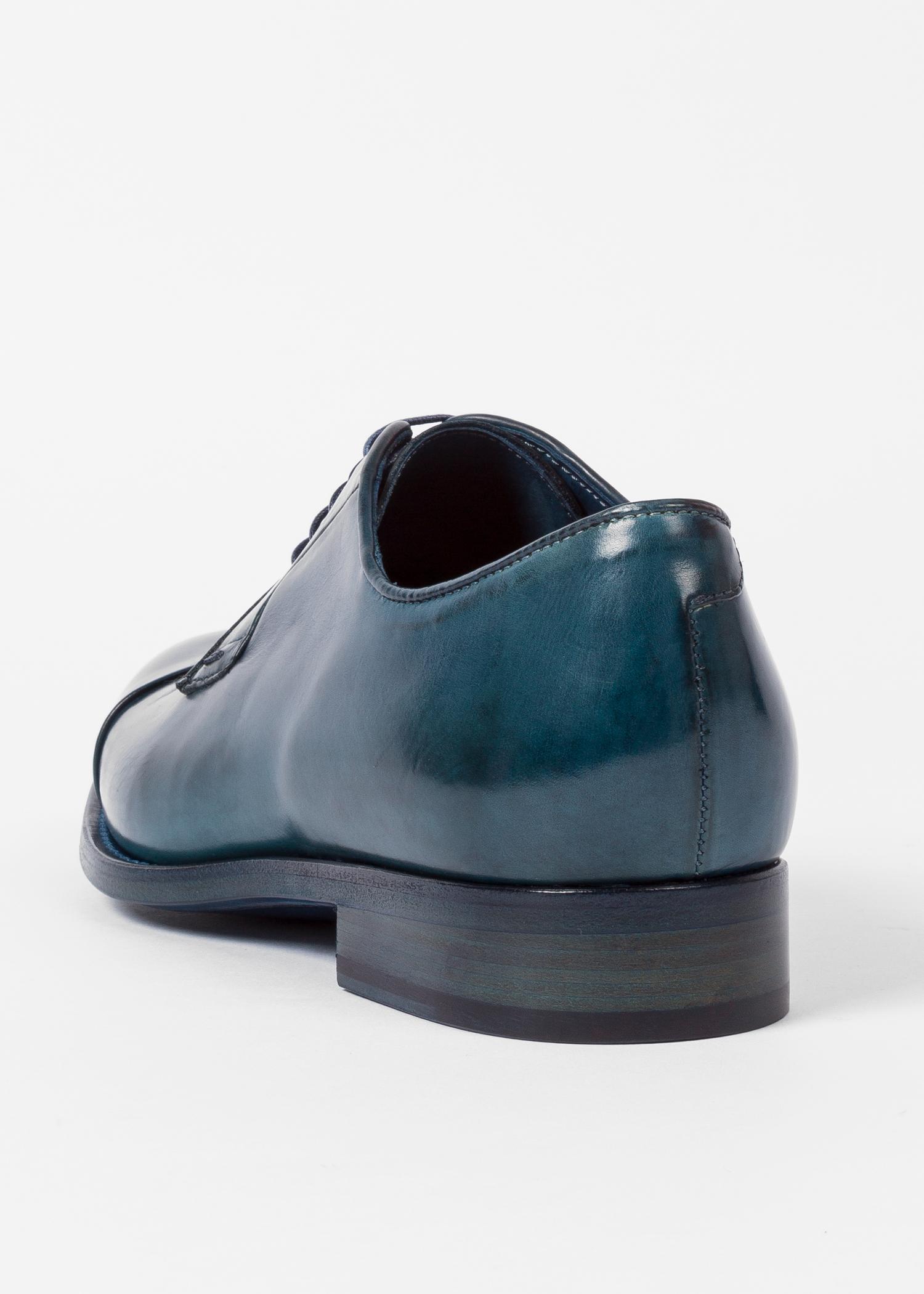 turquoise leather shoes