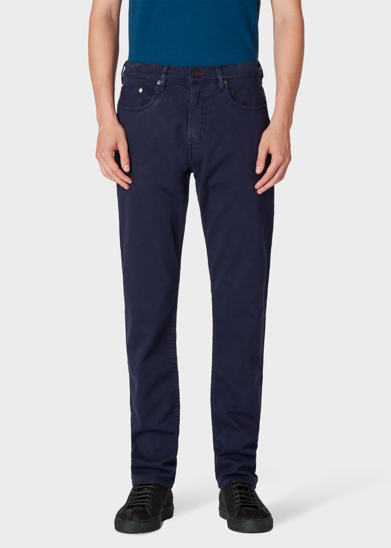 Paul Smith Denim Taperedfit Navy Garmentdyed Jeans in Blue for Men Lyst