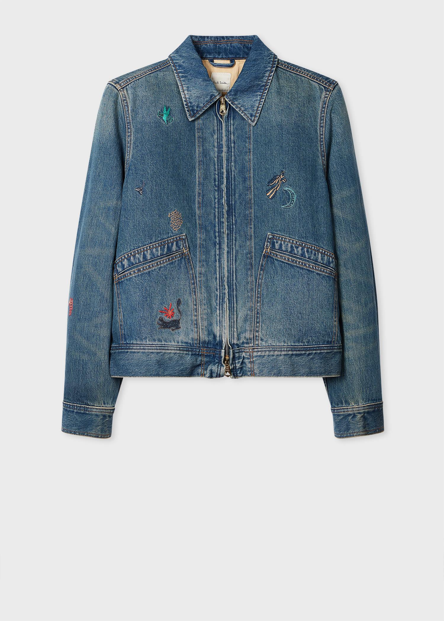 Paul Smith 'Little Beasts' Embroidered Denim Jacket in Blue for