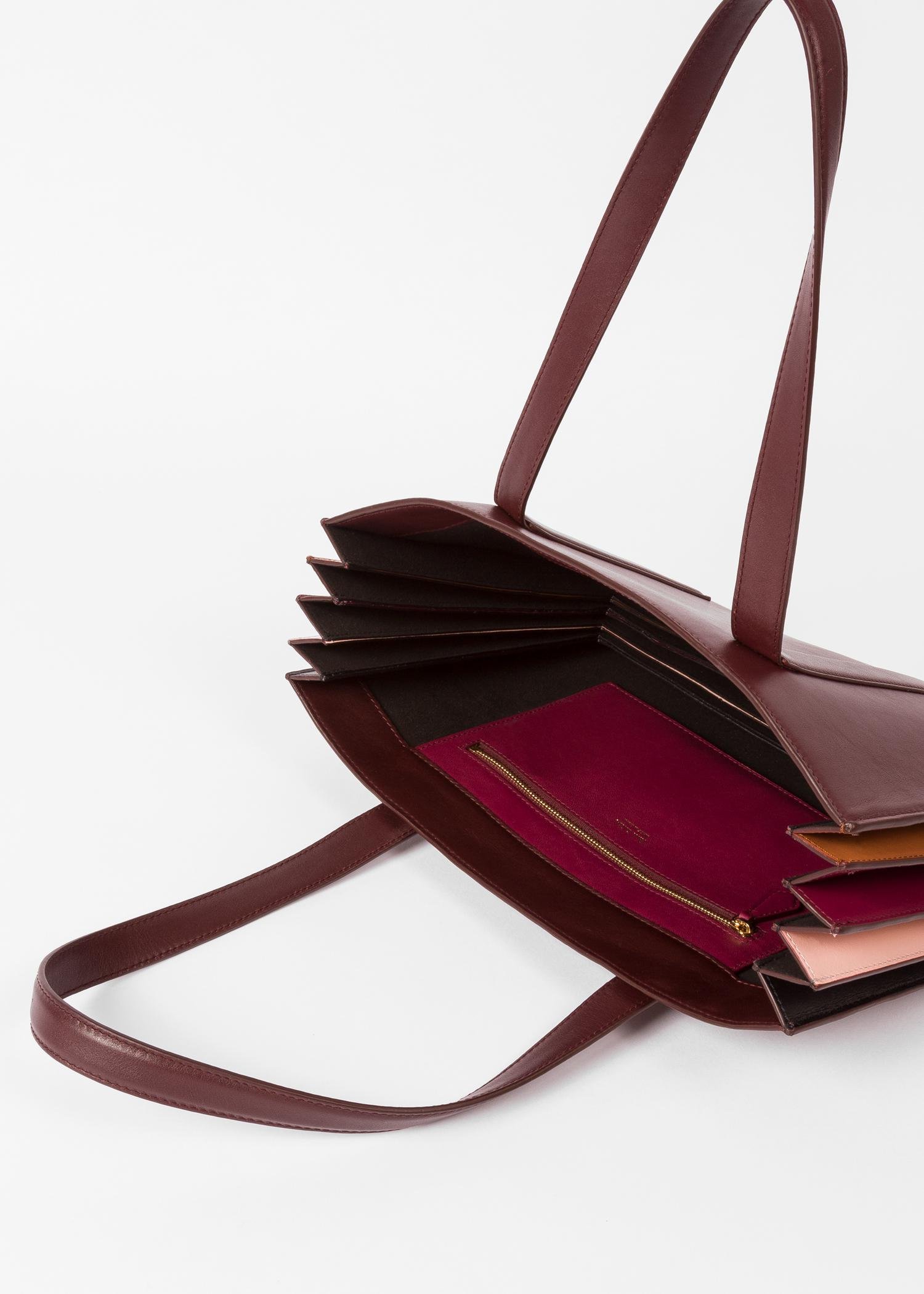 Paul Smith Women's Burgundy 'concertina' Small Leather Tote Bag Lyst