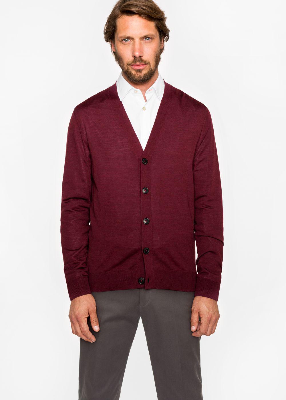 merino wool cardigan mens
