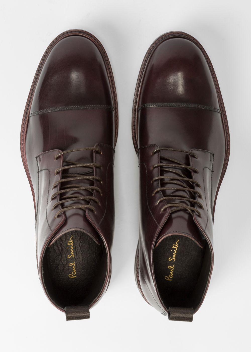Paul Smith Men's Bordeaux Leather 'Cesar' Boots for Men - Lyst