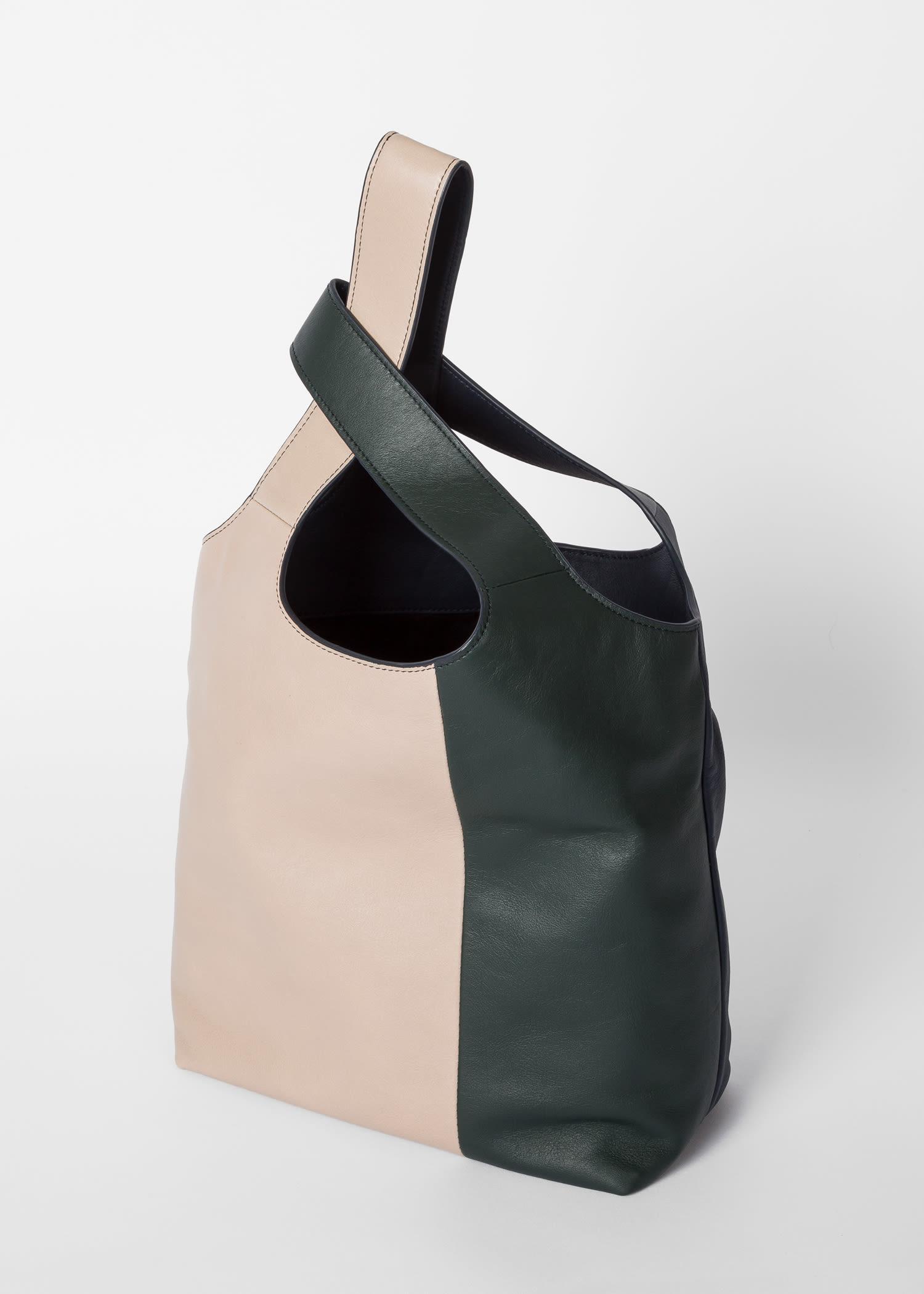cream leather tote bag