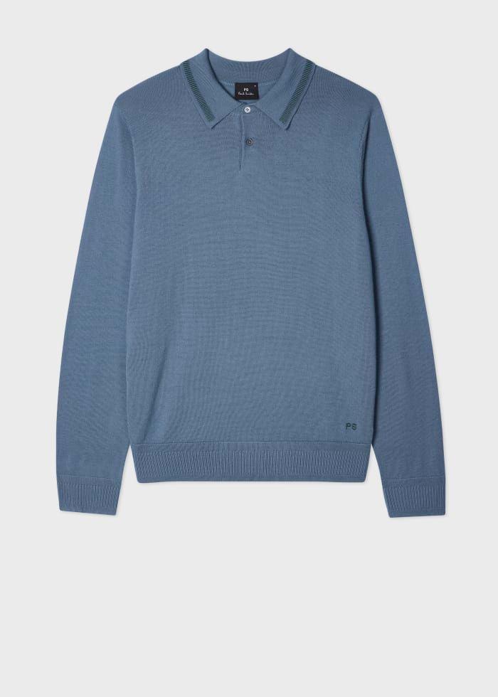 Designer Clothing Paul Smith Knitted Polo Shirt Buy Neutral