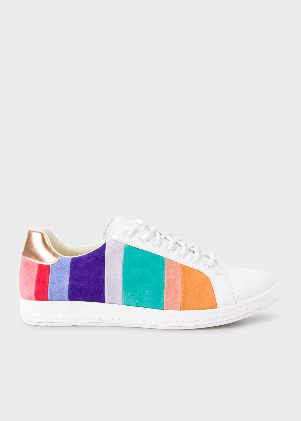 Lyst - Paul Smith Women's White Leather 'lapin' Trainers With Coloured ...