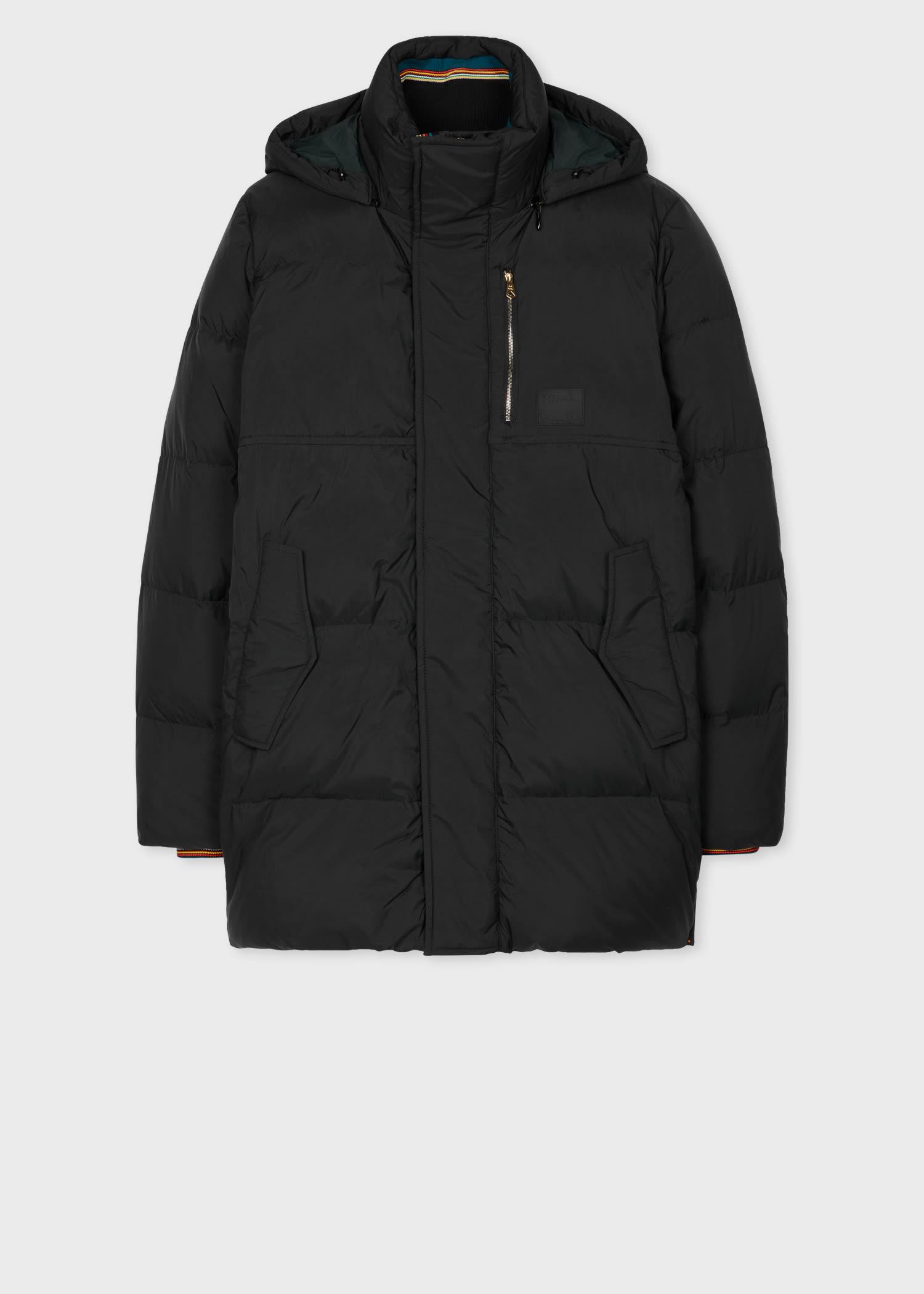 Paul Smith Water-Repellent Mid-Length Down Coat in Black for Men - Main Image