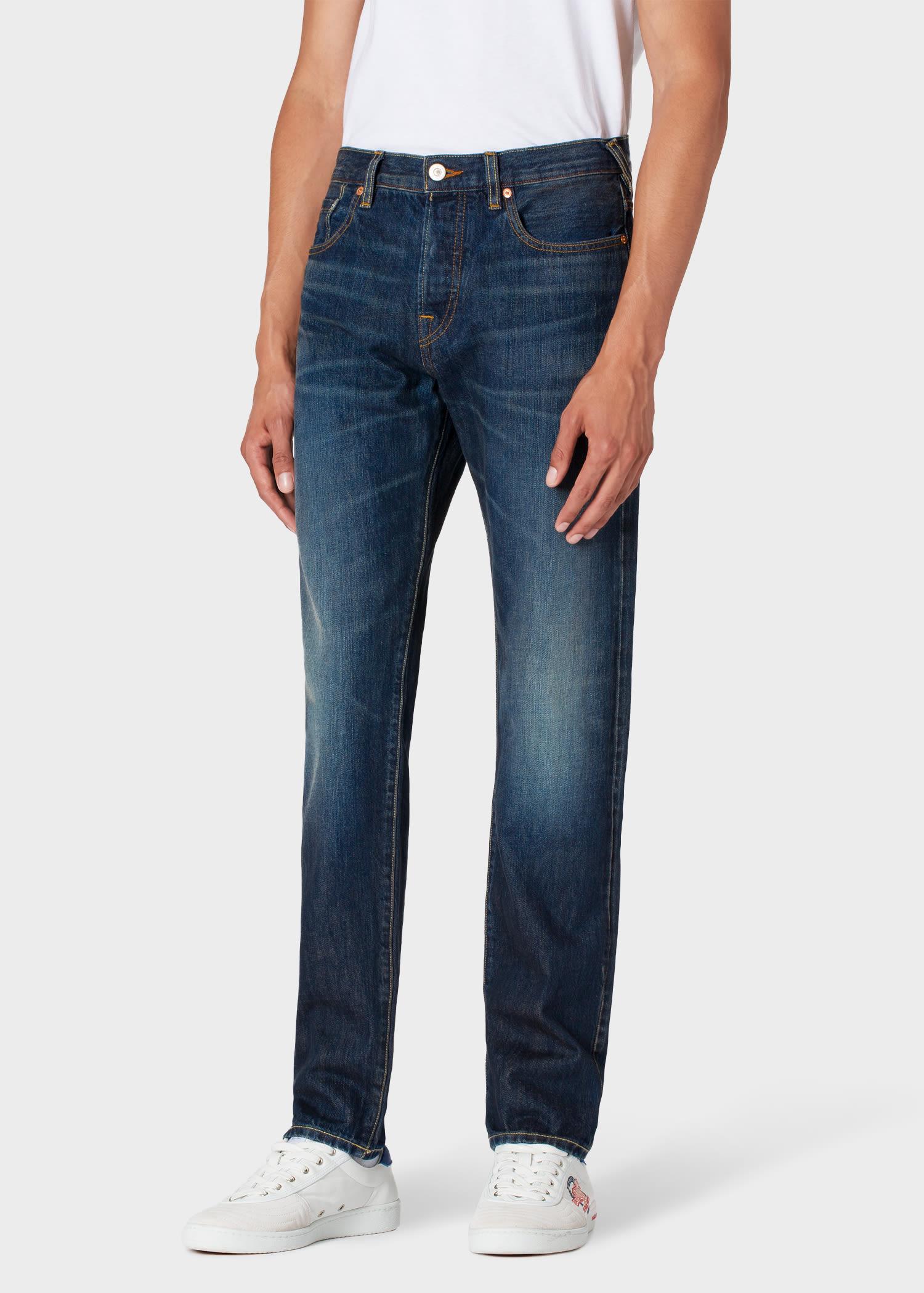 Paul Smith Denim Tapered-fit Dark-wash 'conetm Red Selvedge' Jeans in ...