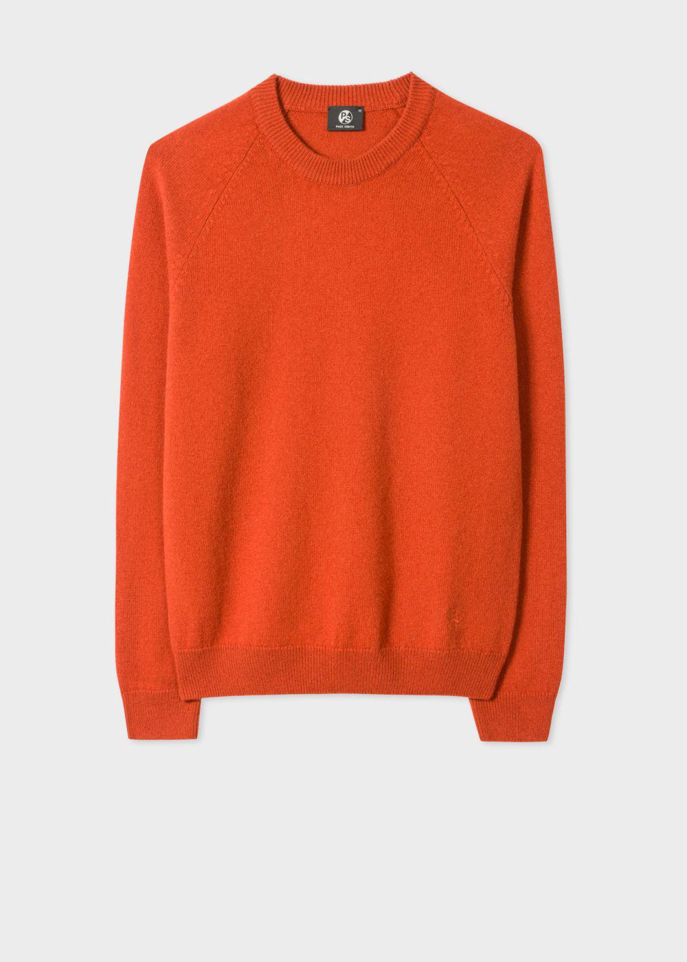 Lyst - Paul Smith Men's Burnt Orange Merino Wool Raglan Sleeve Sweater ...
