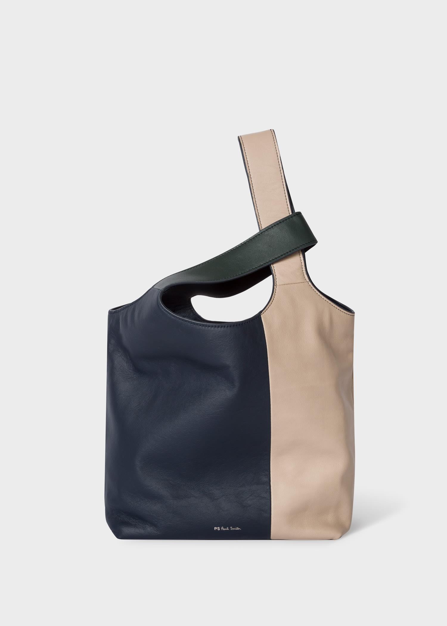 cream leather tote bag