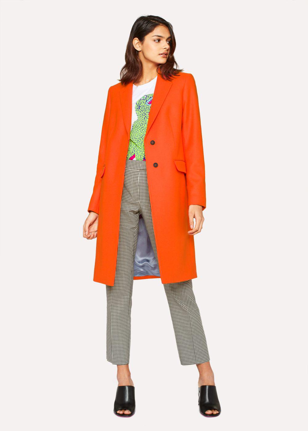 orange wool coat