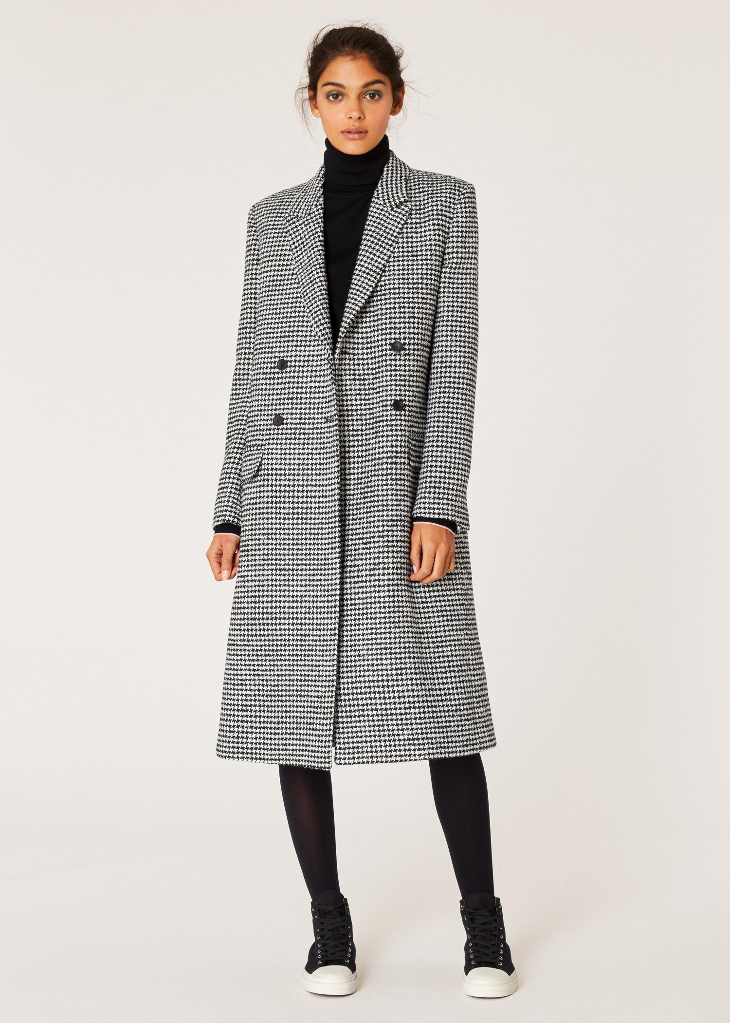 wool blend double breasted coat