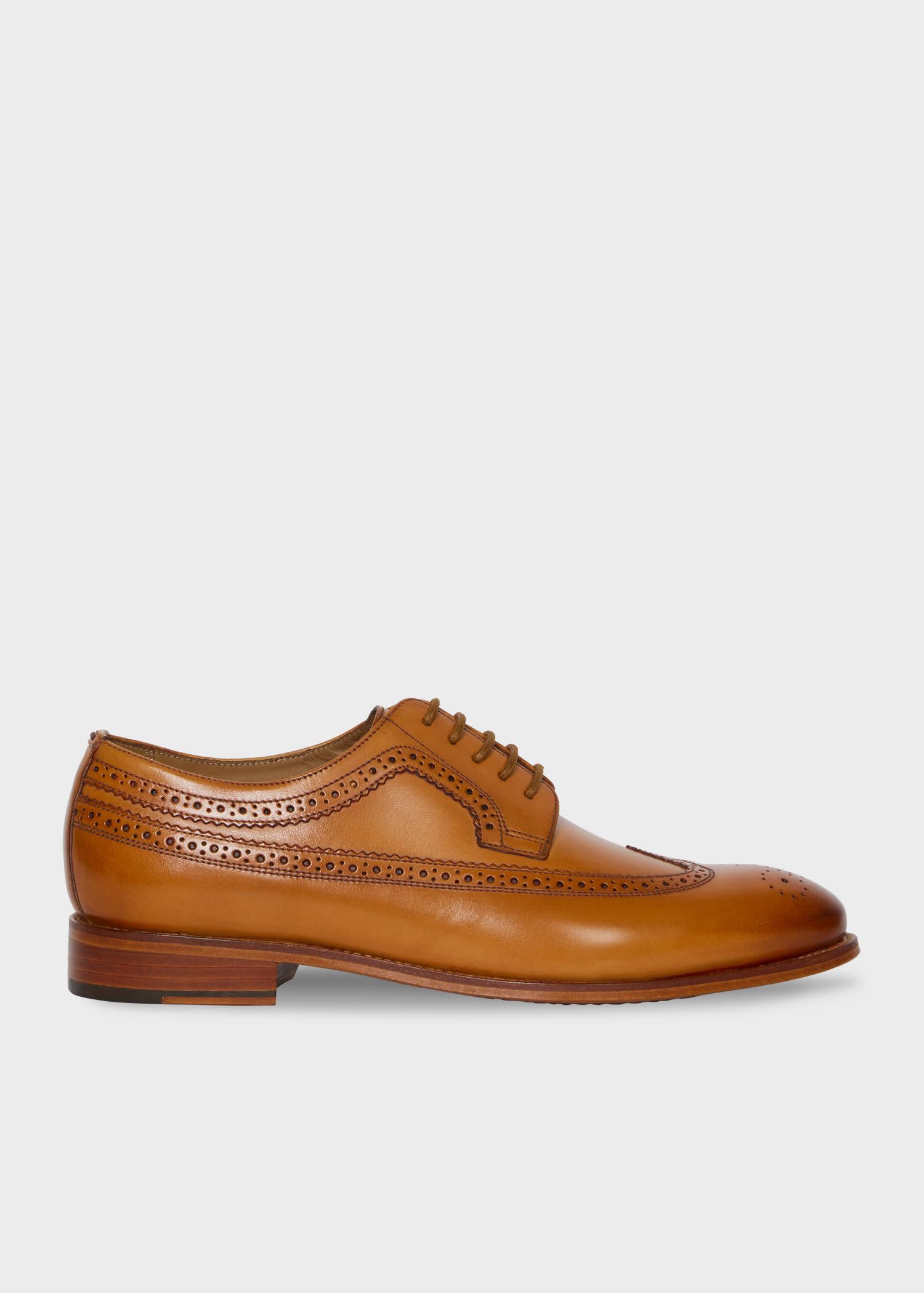 Paul Smith Leather Tan Hand Crafted Collins Brogues Lace-Up Oxford Sz-8.5 Paul Smith dip dyed oxford shoes leather handmade in italy  main image 3