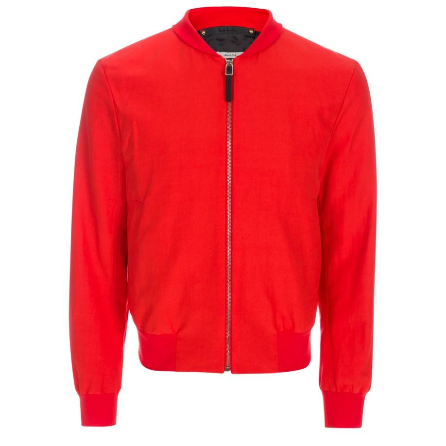 Lyst - Paul Smith Men's Red Cotton-ramie Bomber Jacket in Red for Men