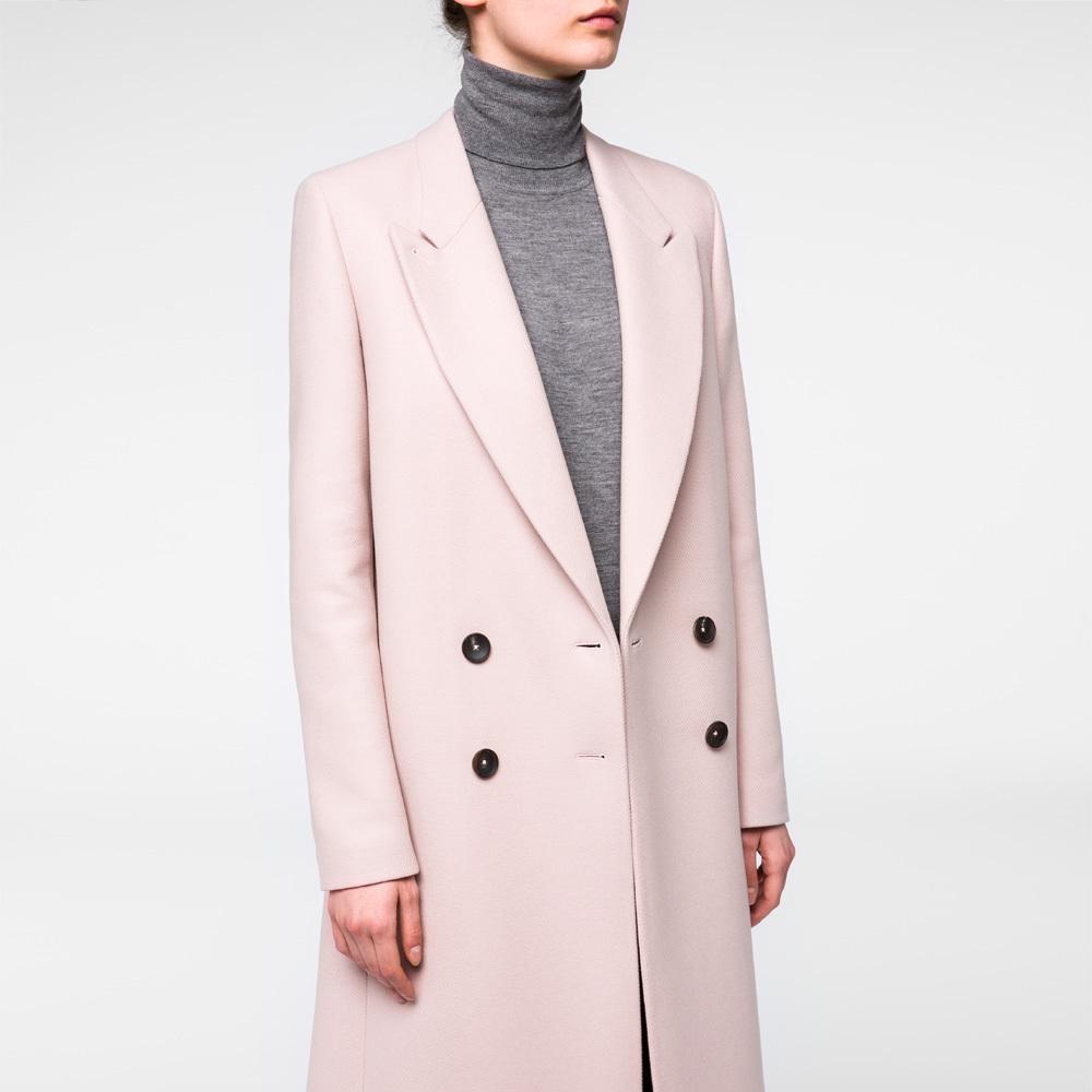pale pink wool coat
