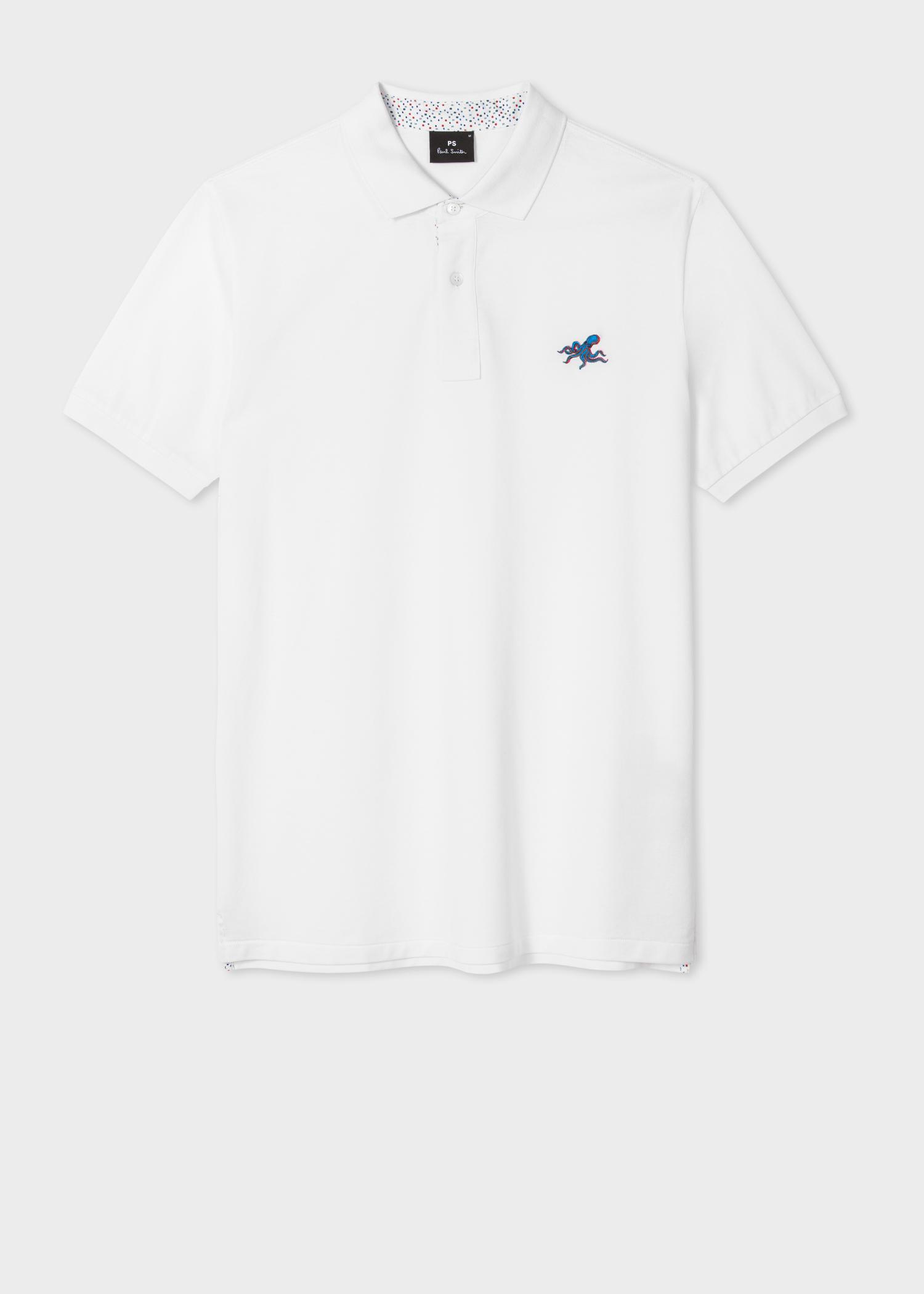 White Embroidered 'Octopus' Polo Shirt White Embroidered 'Octopus' Polo Shirt