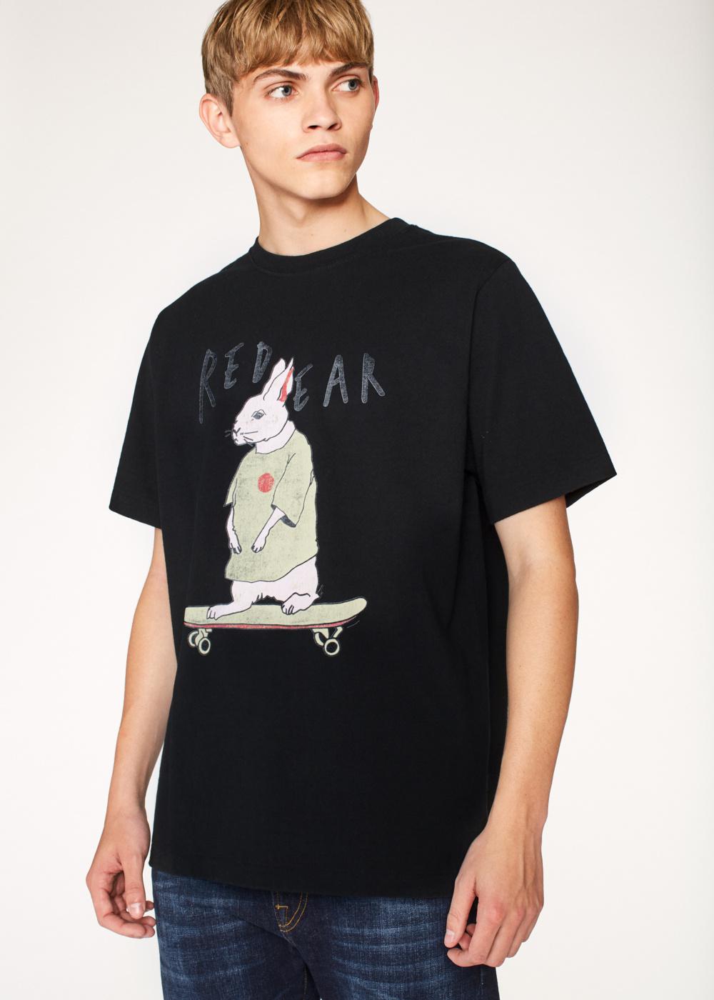 Paul Smith Cotton Men's Black 'skateboarding Rabbit' Red Ear T-shirt for  Men - Lyst