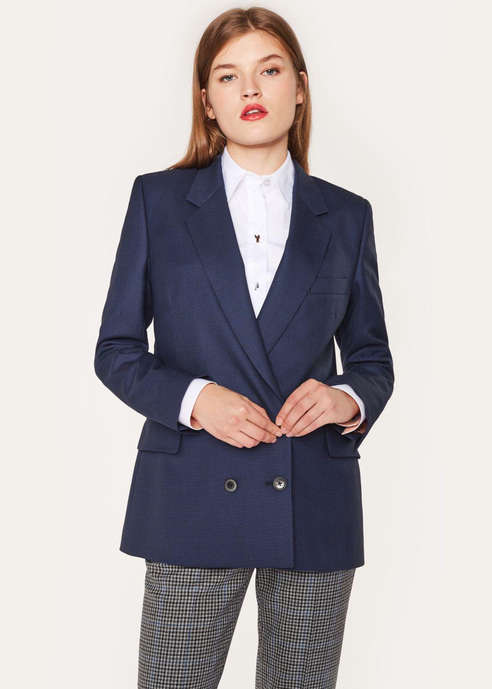 navy wool blazer womens