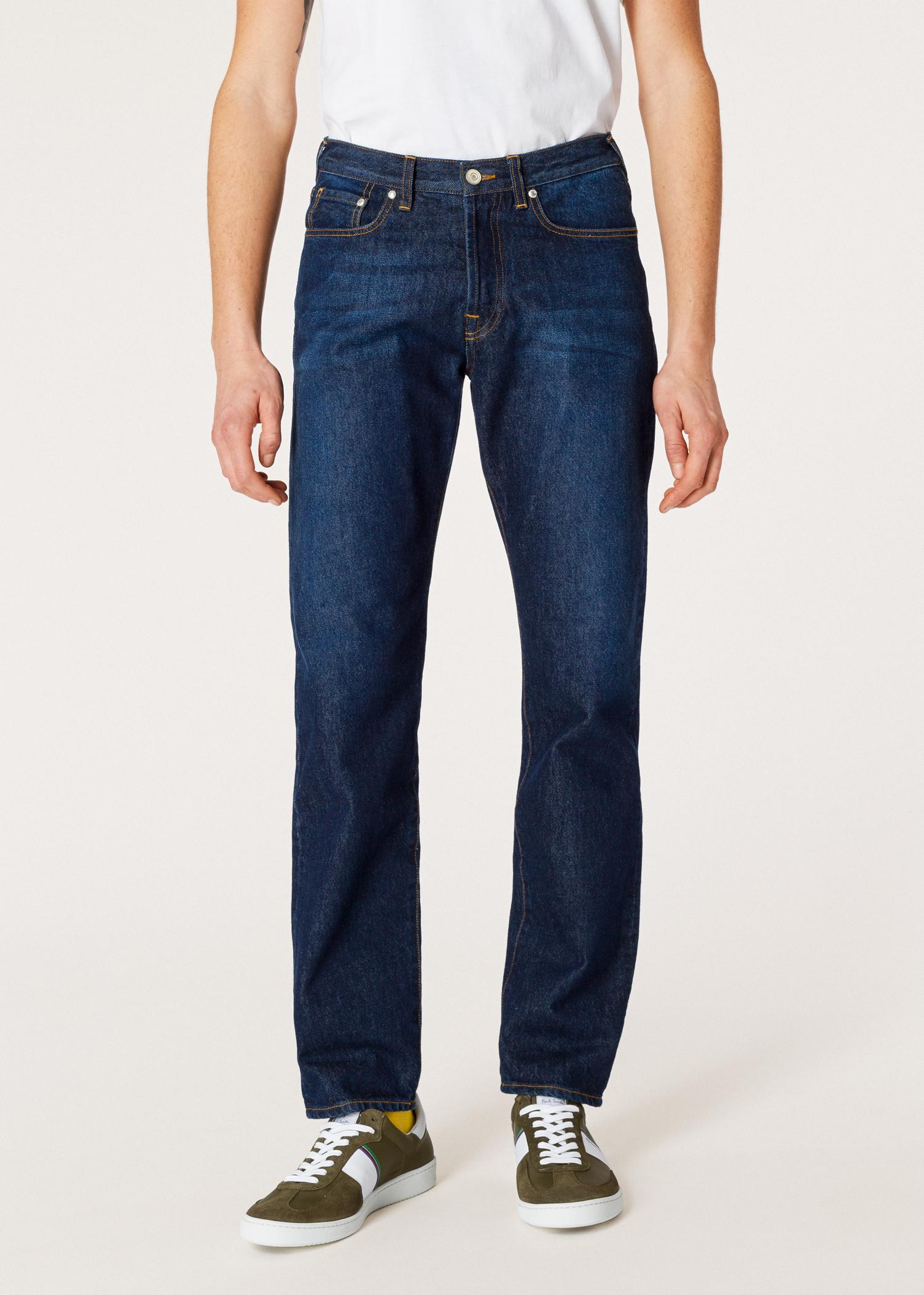 Paul Smith Classic-fit Dark-wash 'organic Salt & Pepper' Denim Jeans in ...