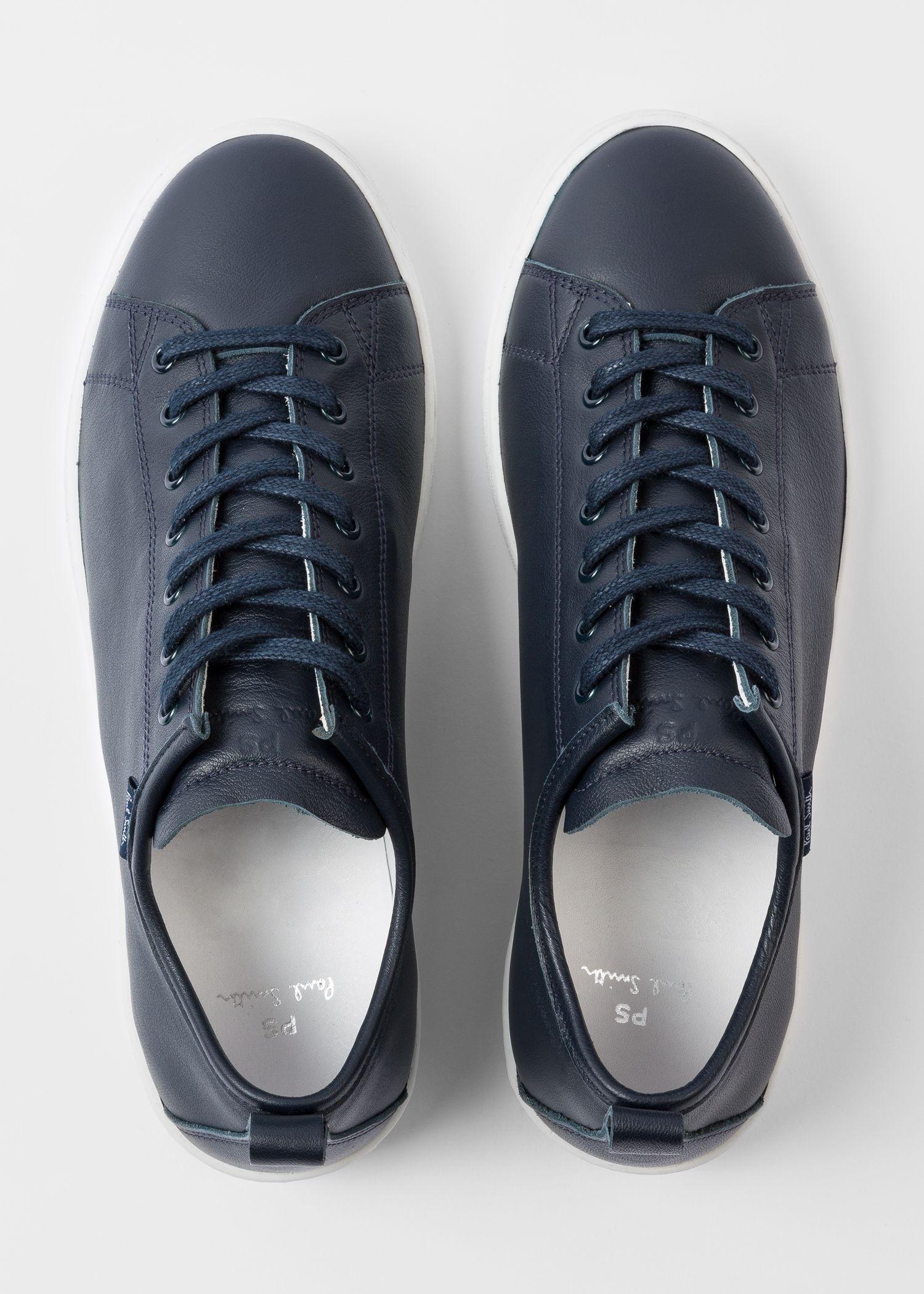 Leather Dark Navy 'miyata' Trainers 