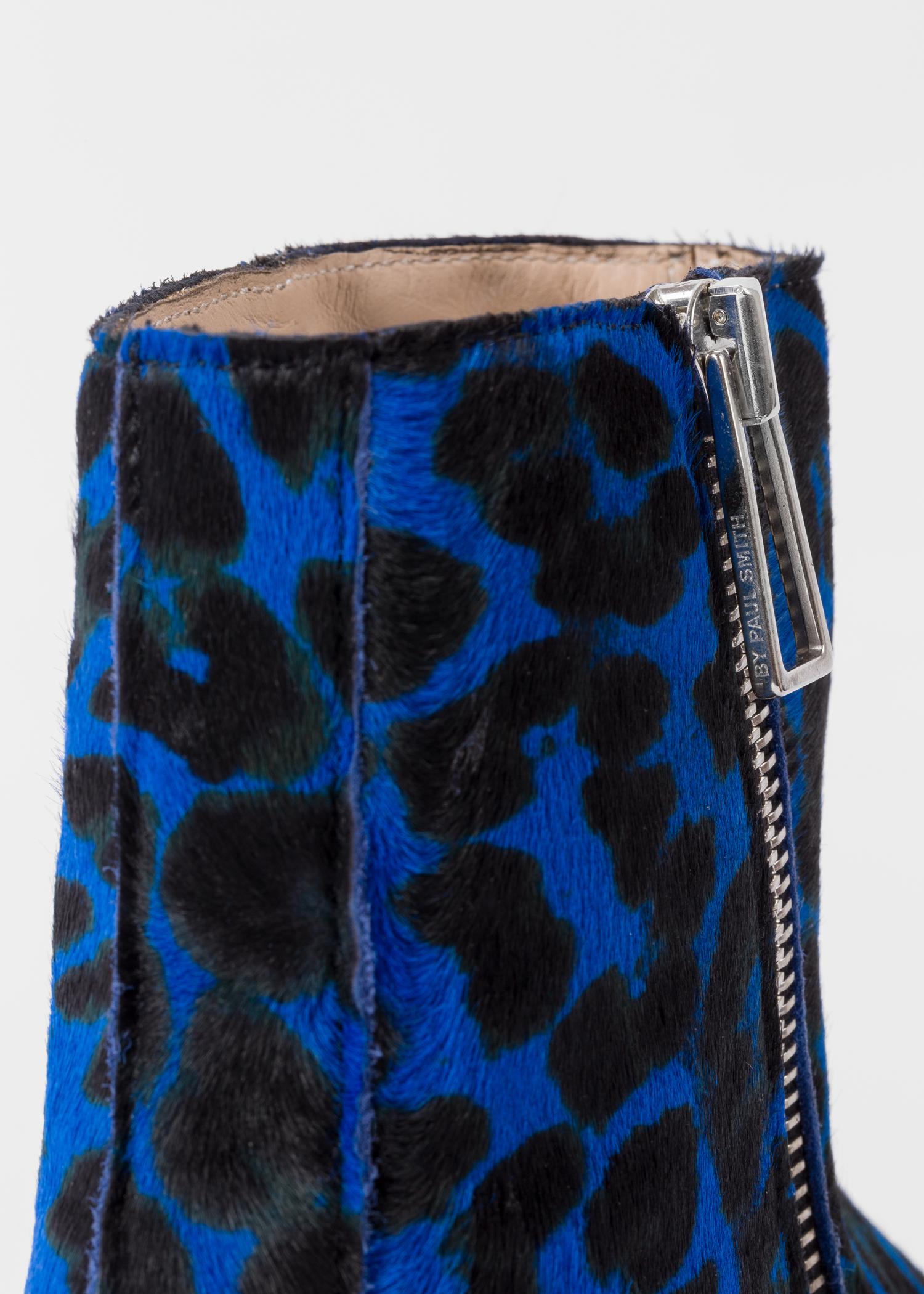 blue leopard print boots