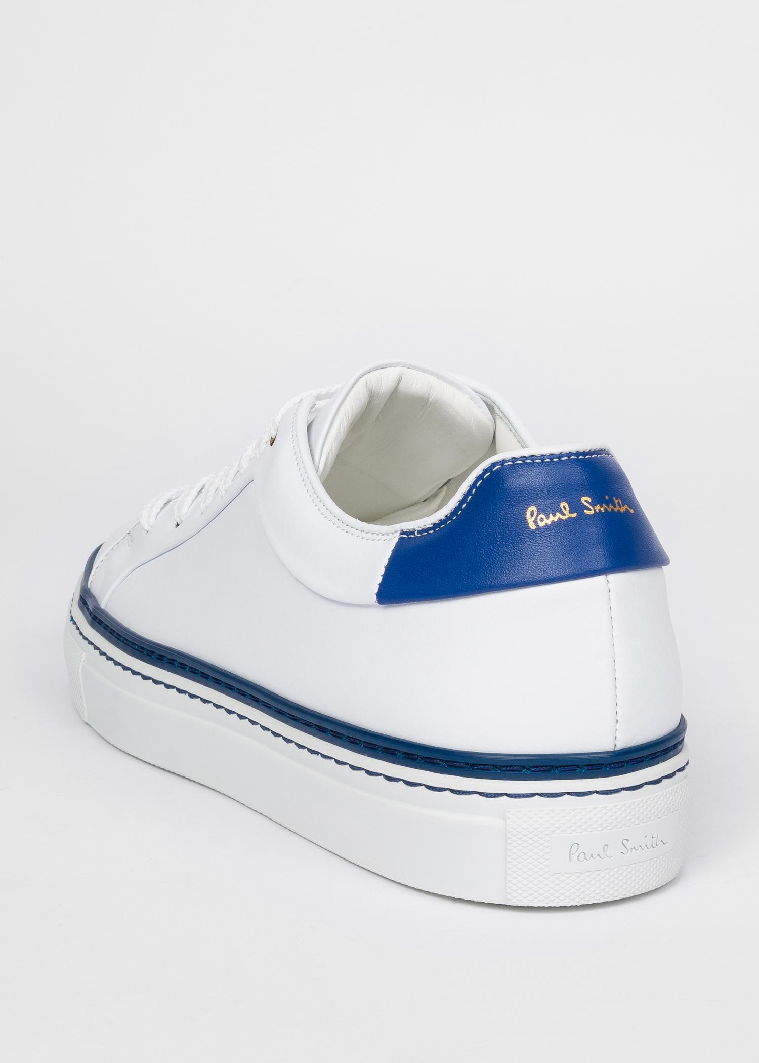 Paul Smith White Leather 'basso' Trainers With Blue Details for Men - Lyst