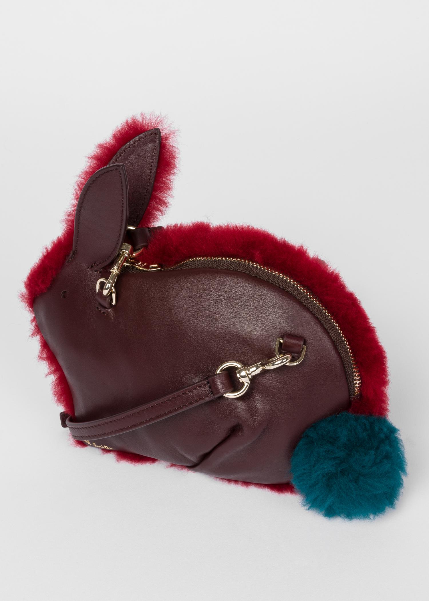 Paul Smith Leather Burgundy And Red Shearling Rabbit Bag for Men - Lyst