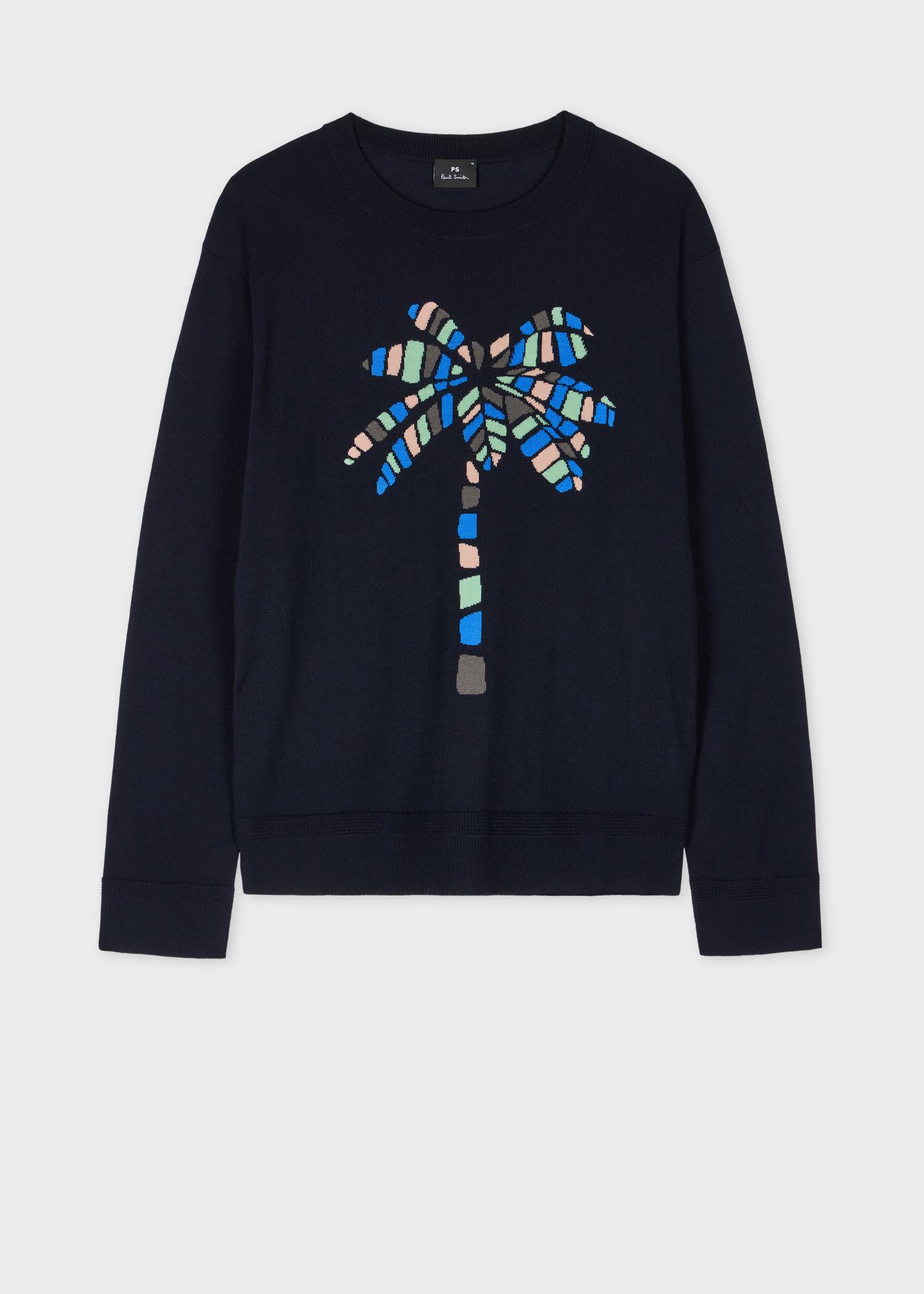 Paul Smith Merino Wool Palm Tree Sweater in Blue for Men Lyst UK