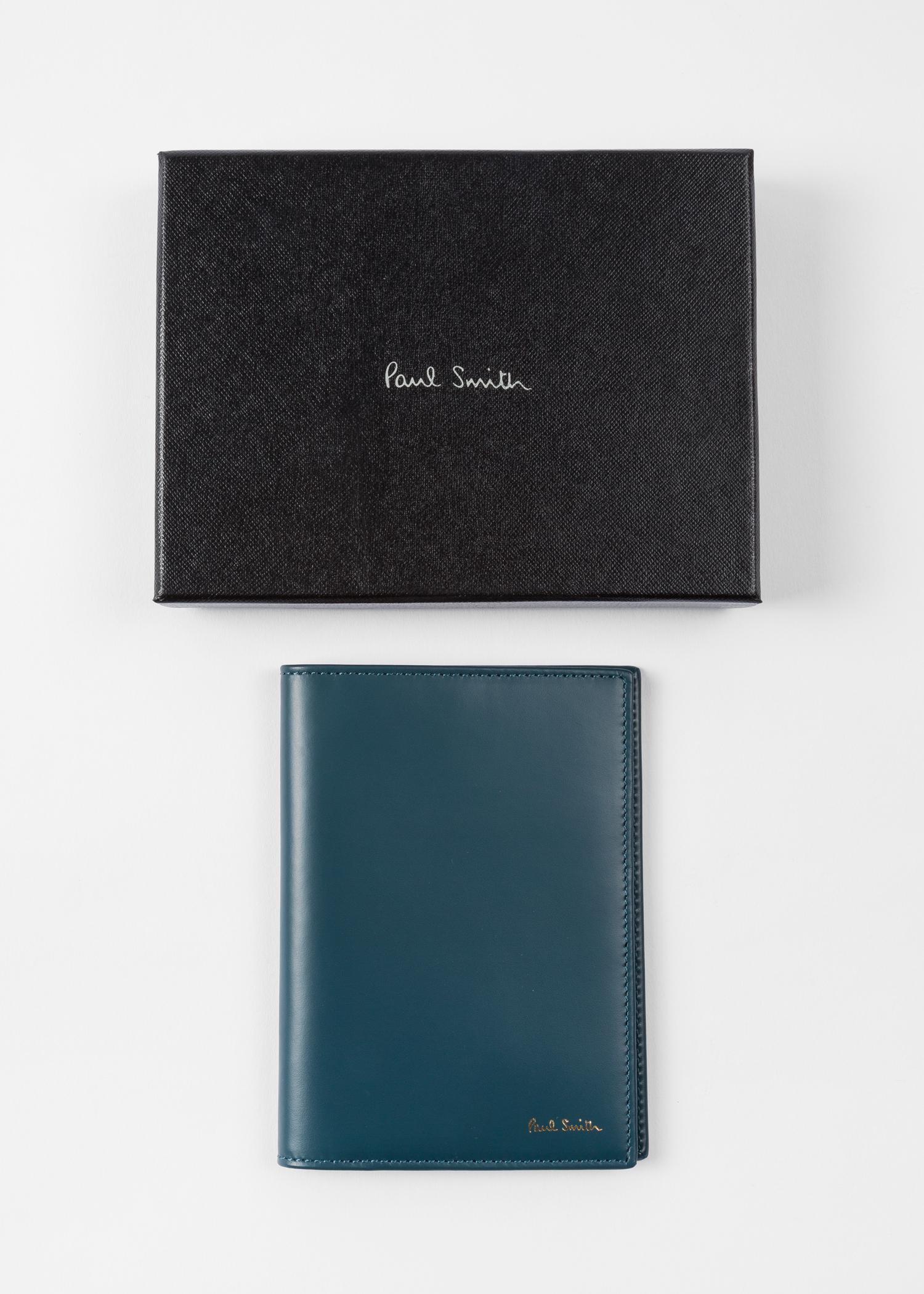 Paul Smith Teal Signature Stripe Interior Leather Passport Cover for Men - Lyst