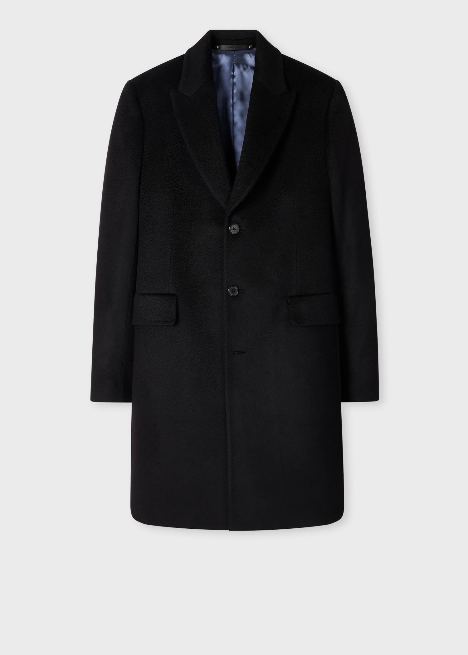 ジャケット・アウター Paul smith alpaca wool long coat navy ex PS Paul Smith Wool Coat Navy at CareOfCarl.com