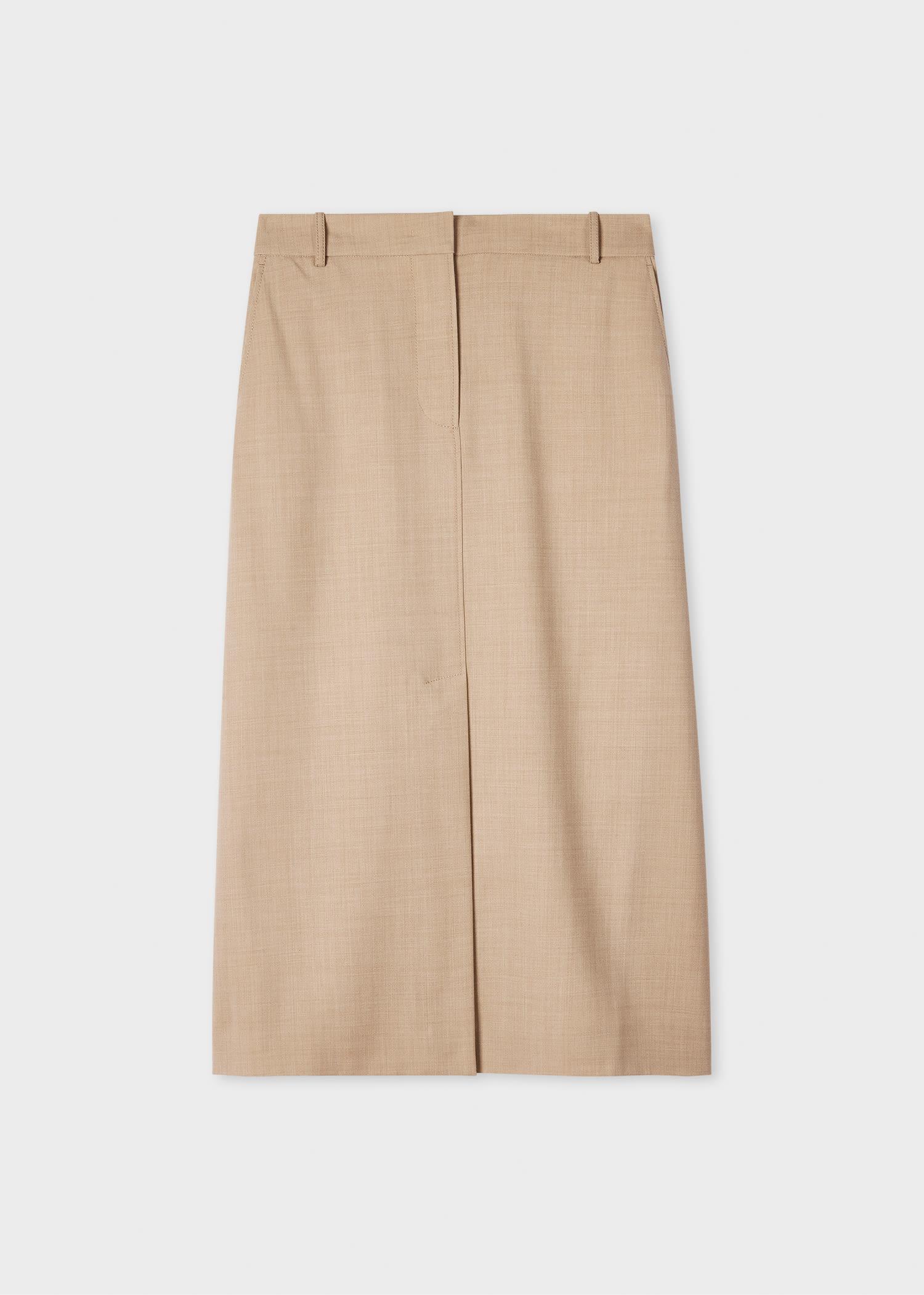 スカート PAUL SMITH Women Mid Skirts W1R289SP02630 61 BEIGE Paul Smith BLACK Wavy Stripe Pleats Skirt Size 40(K-138082