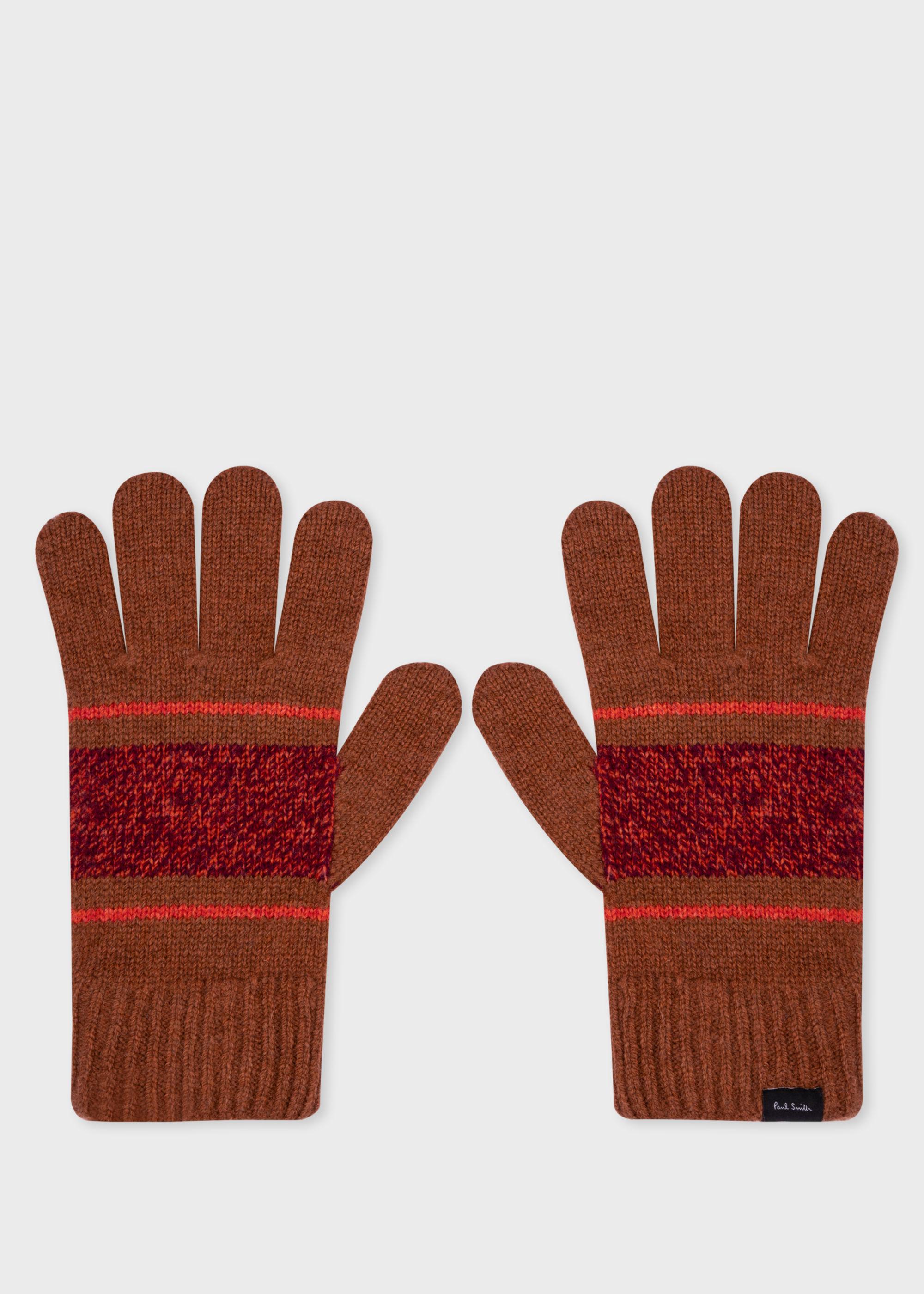 Paul Smith Tan 'fleck' Wool Gloves in Red | Lyst UK