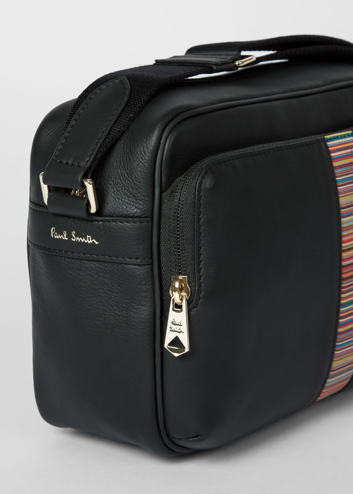Paul Smith Black Leather 'signature Stripe' Cross-body Bag for Men - Lyst