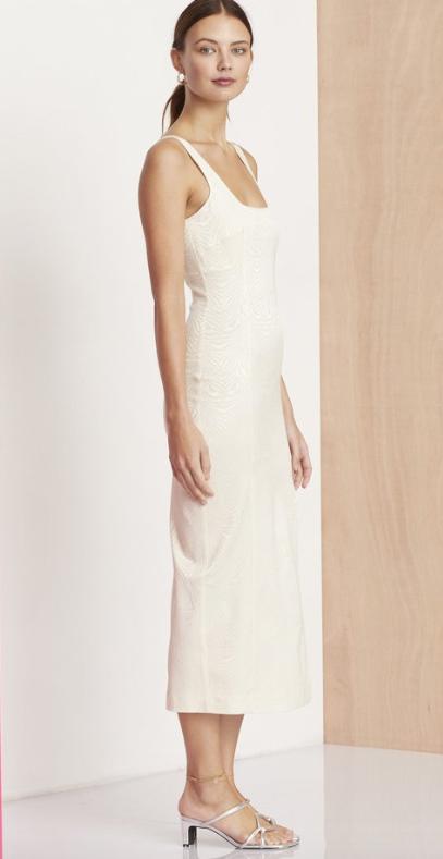 bec and bridge white midi dress