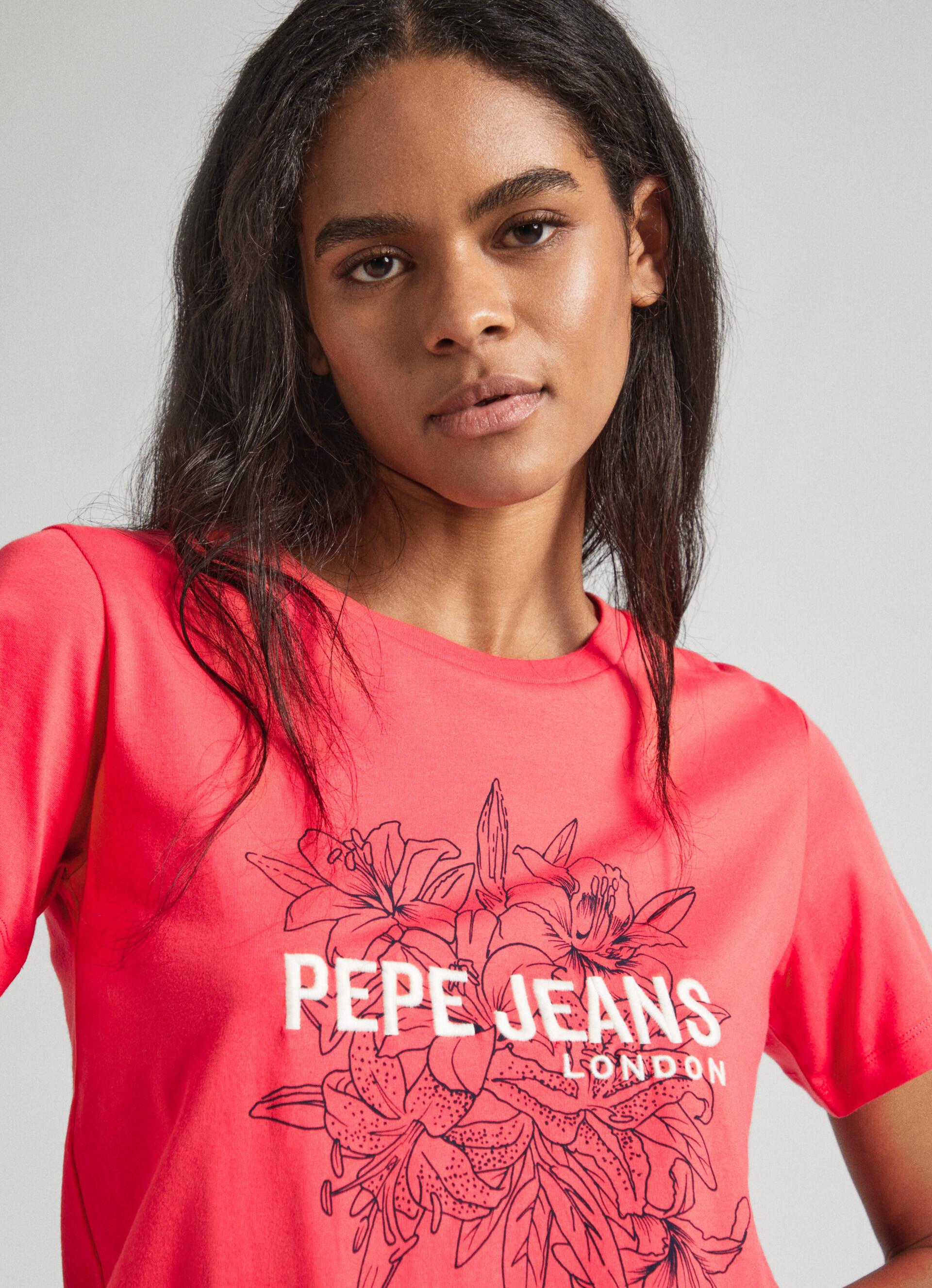 Pepe Jeans T-shirt baumwolle druck in Rot | Lyst DE