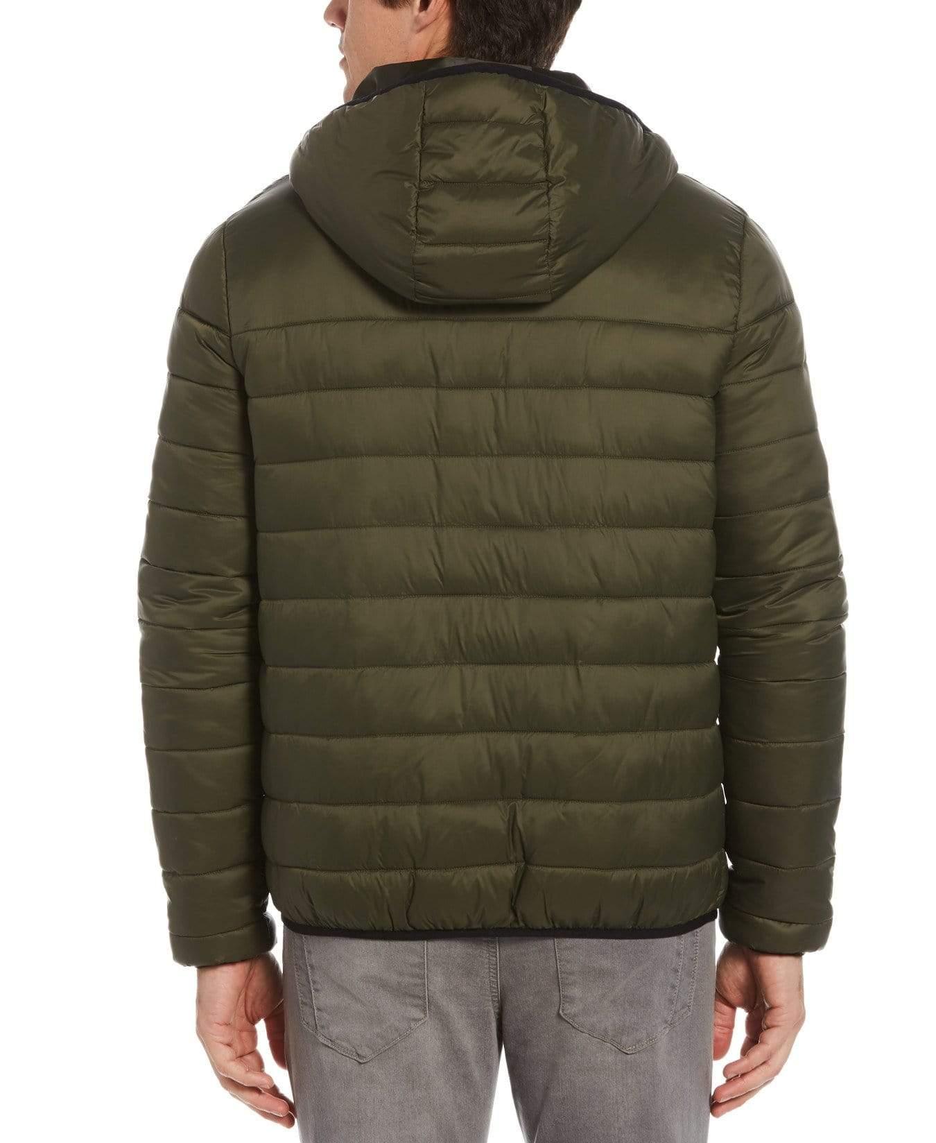 Perry Ellis Synthetic Lightweight Hooded Puffer Jacket in Green for Men - Lyst