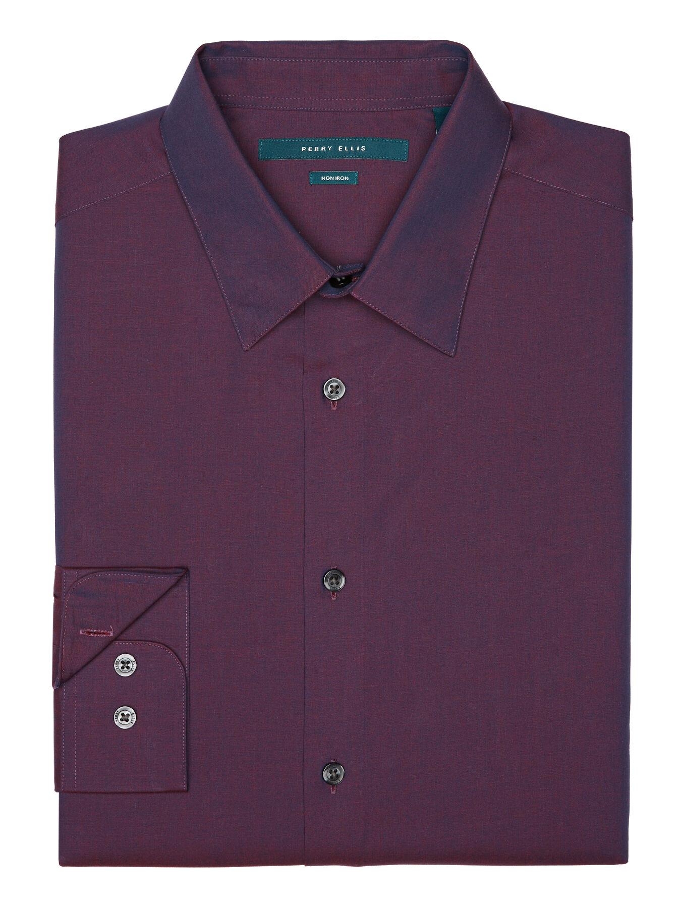 Perry Ellis Big And Tall Non-iron Iridescent Twill Shirt in Purple for Men  | Lyst