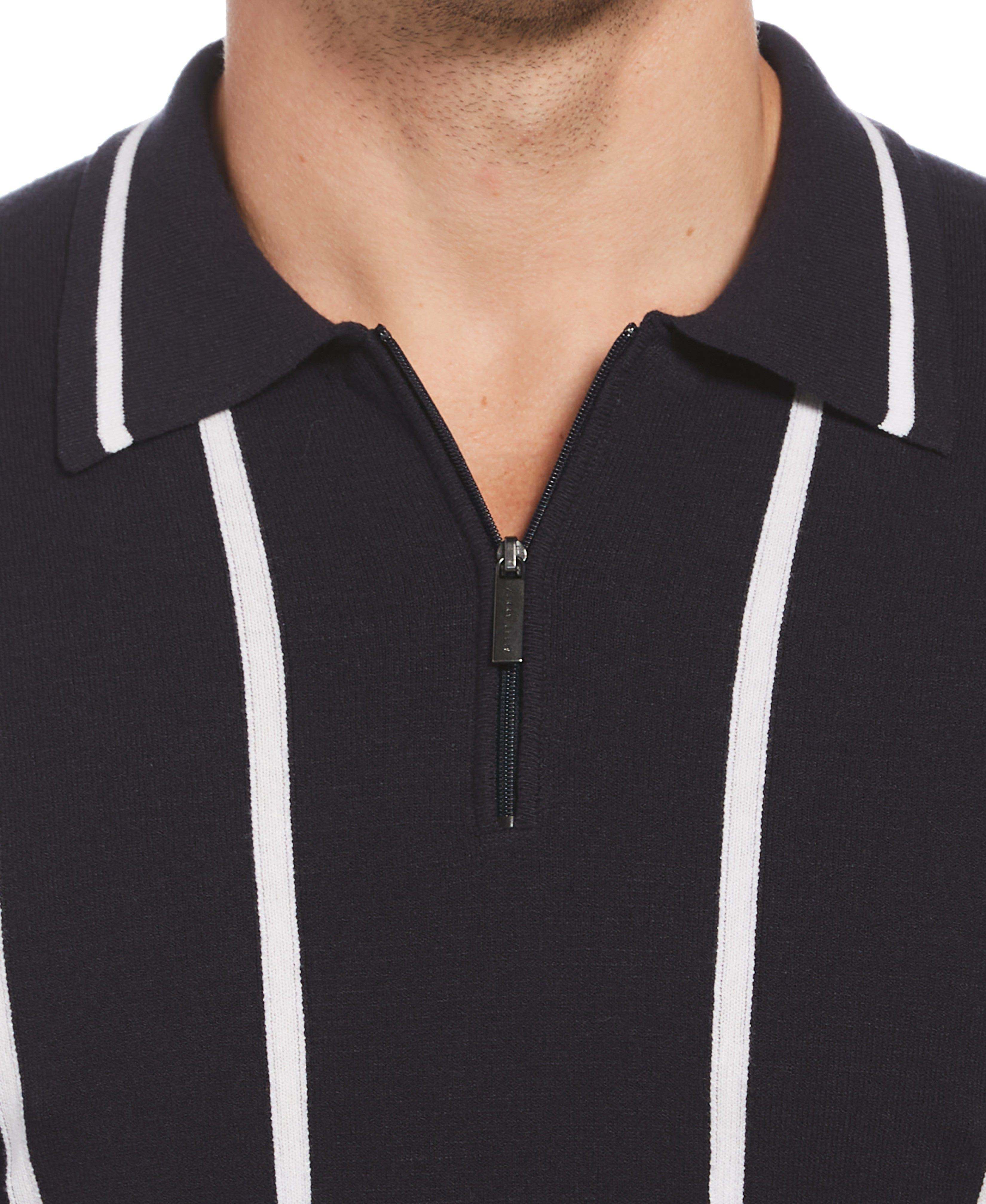 Perry Ellis Maglione Uomo Girocollo Maniche Corte: Righe Verticali Tecniche, Morbido E Versatile - 5
