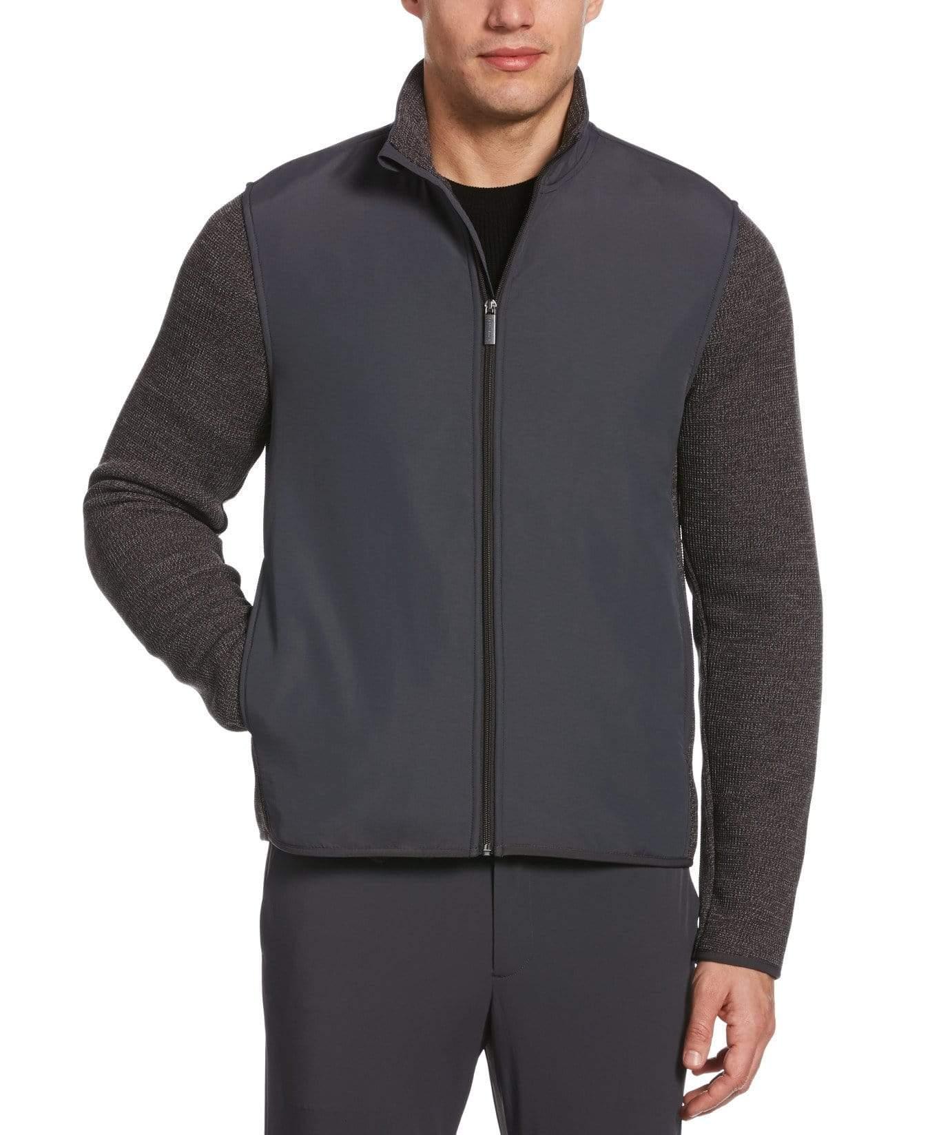 Download Perry Ellis Heathered Full Zip Mock Neck Fleece Jacket in ...