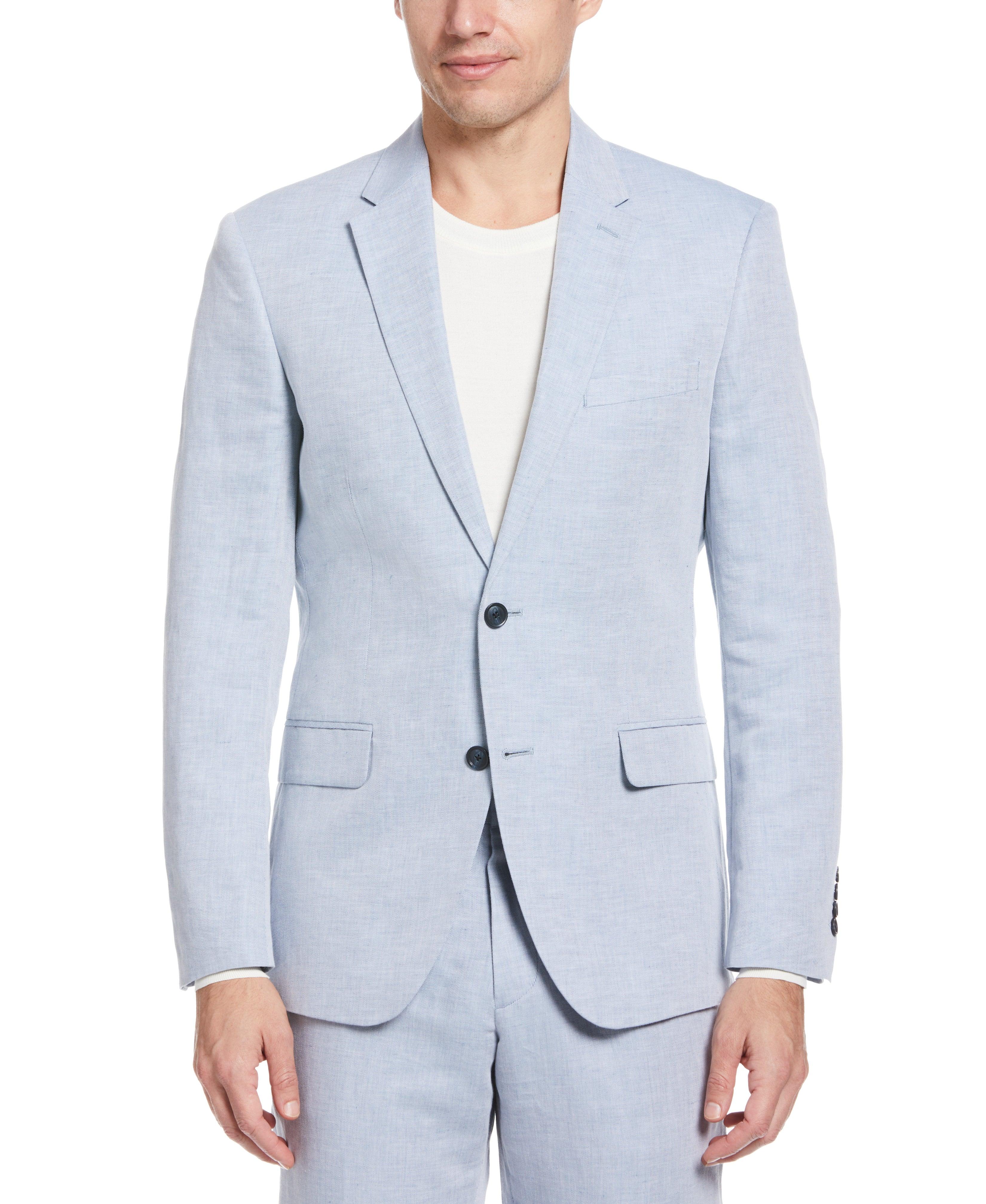 Perry Ellis Slim Fit Linen Blend Twill Suit Jacket in Blue for Men | Lyst  Canada