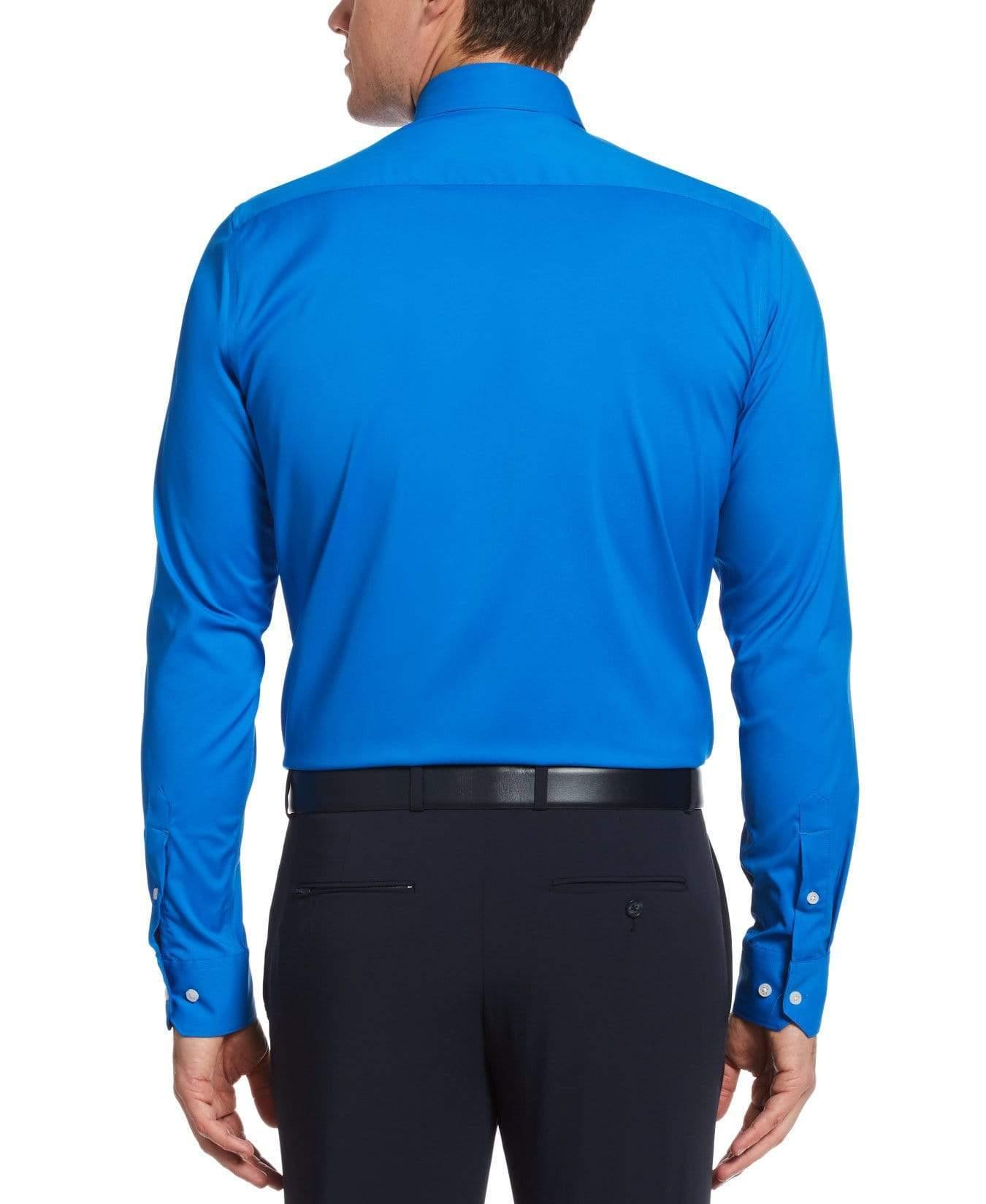 Perry Ellis Synthetic Slim Fit Non-iron Neon Blue Tech Dress Shirt for Men - Lyst
