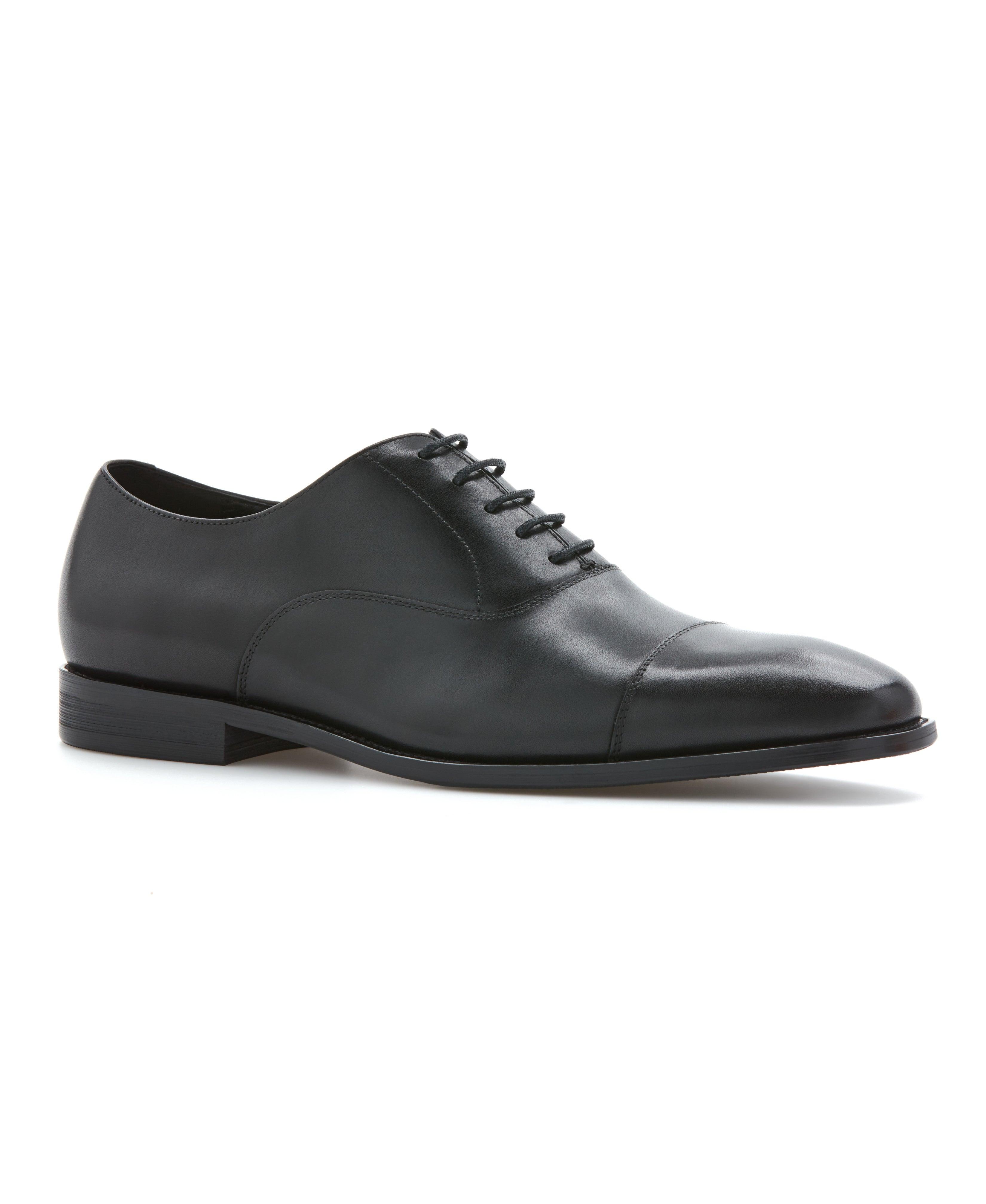 Perry Ellis Genuine Leather Cap Toe Oxford in Black for Men | Lyst