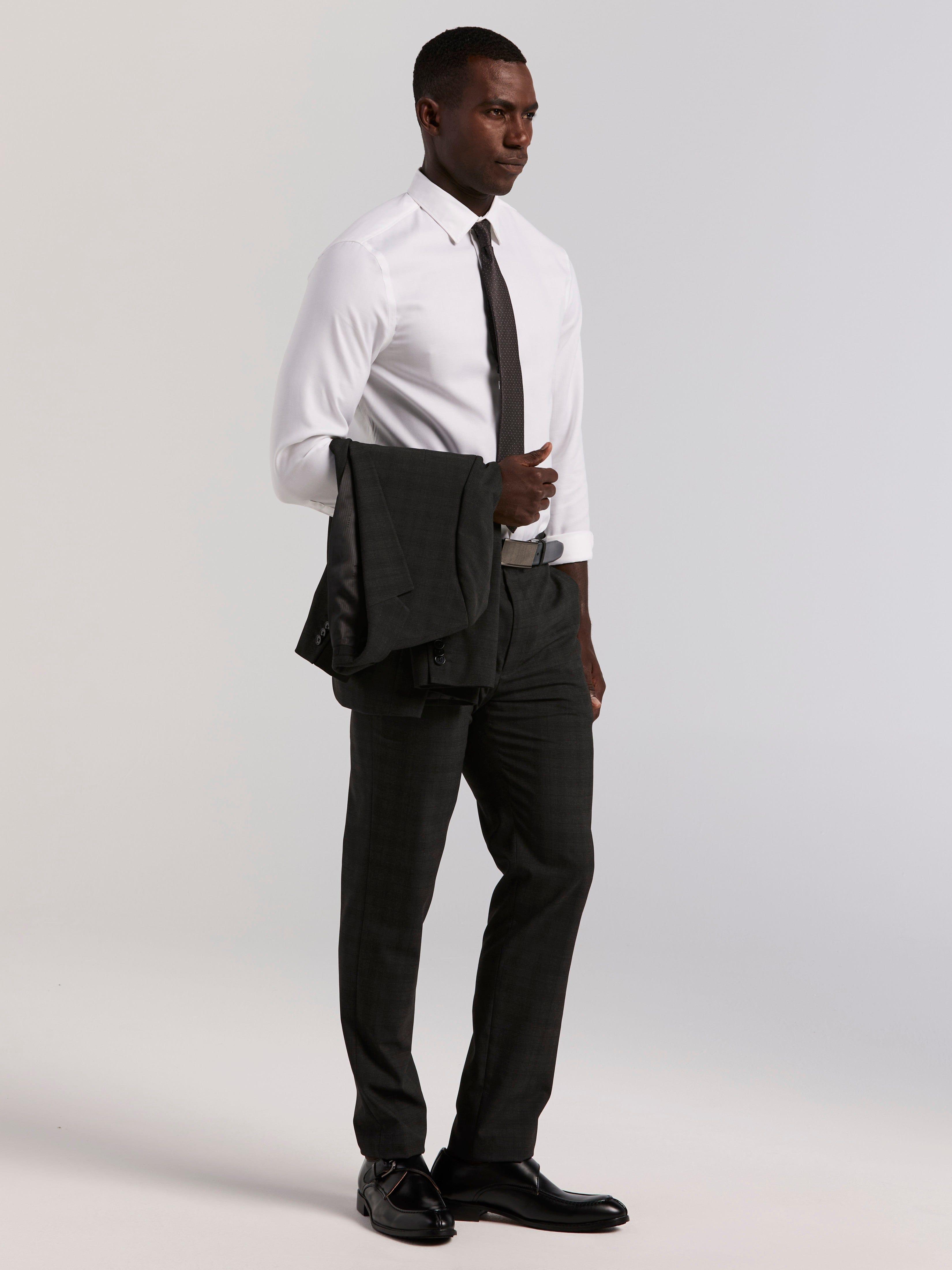 slim fit dress slacks Classic Fit Stretch Plaid Suit Pant – Perry Ellis
